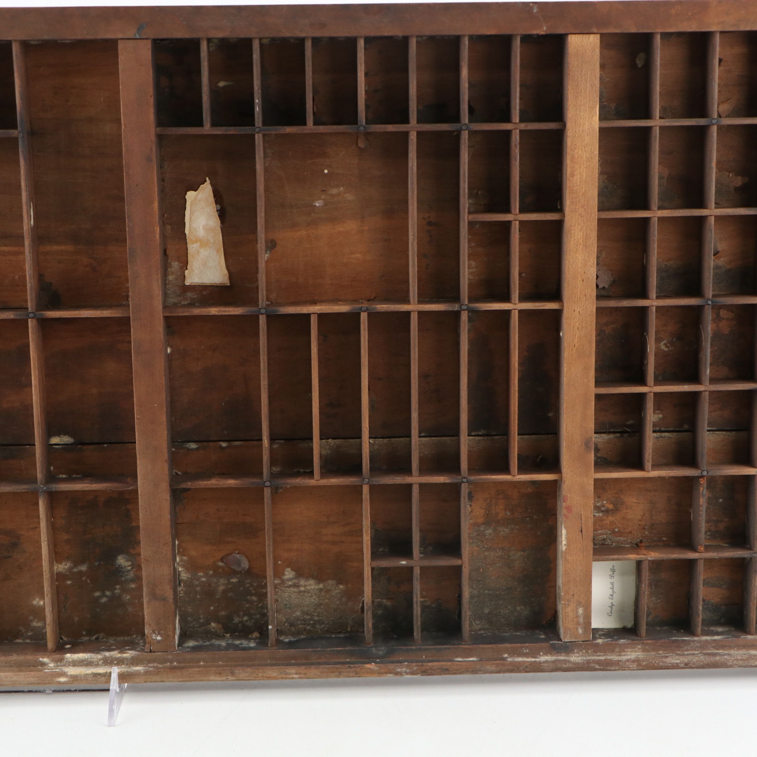 Wooden Printer's Letterpress Tray Converted Wall Hanging Display Shelf