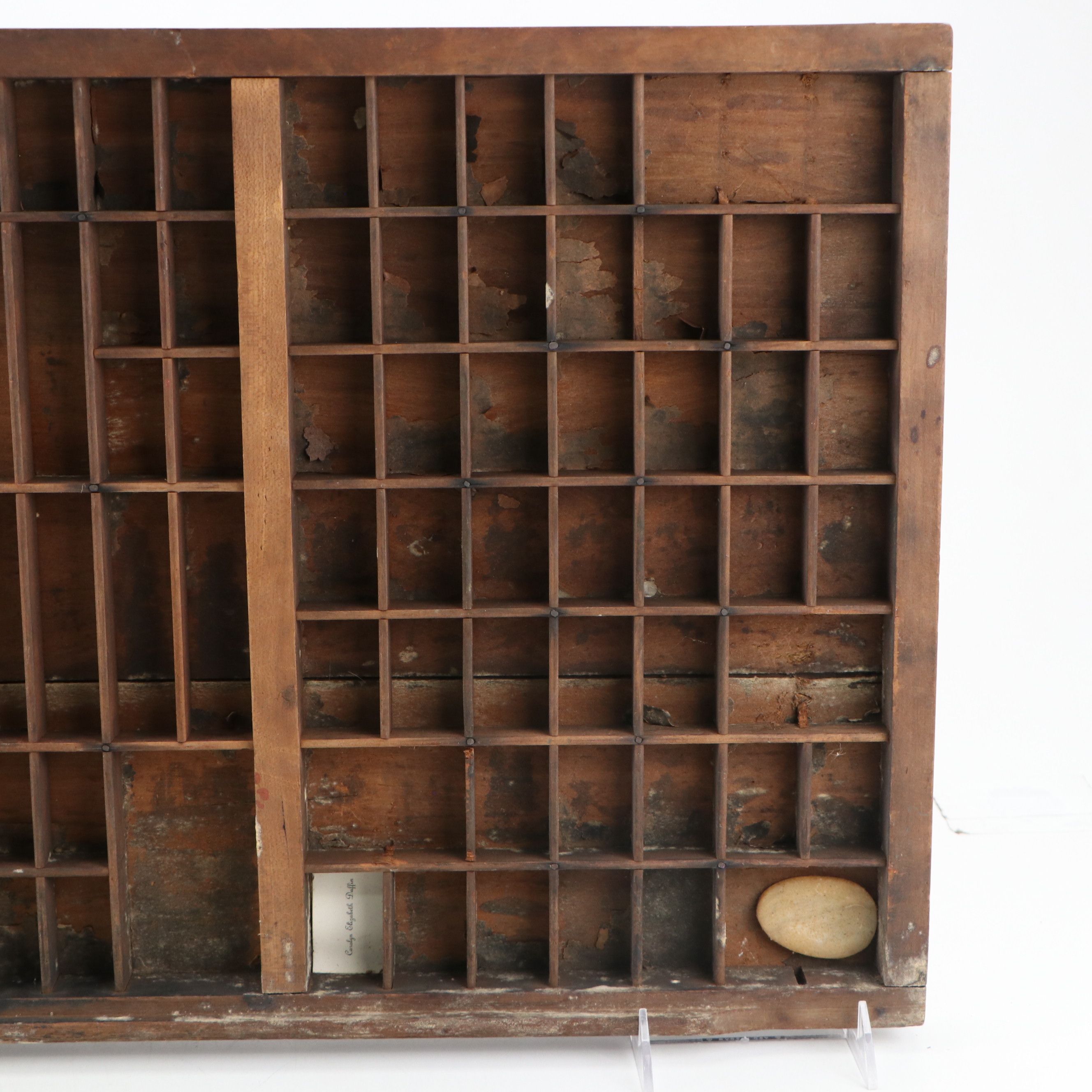 Wooden Printer's Letterpress Tray Converted Wall Hanging Display Shelf