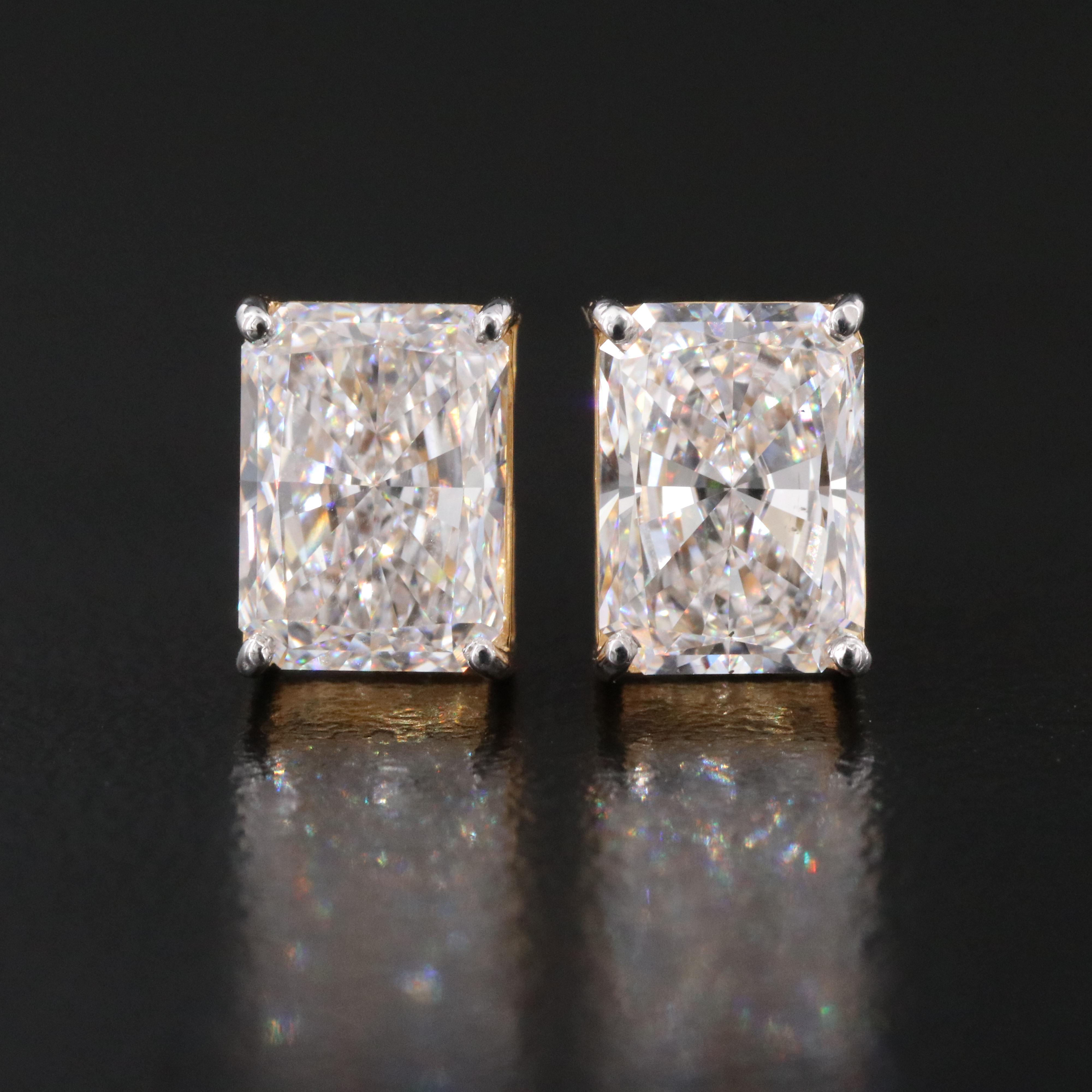 14K 4.06 CTW Lab Grown Diamond Stud Earrings with IGI Reports