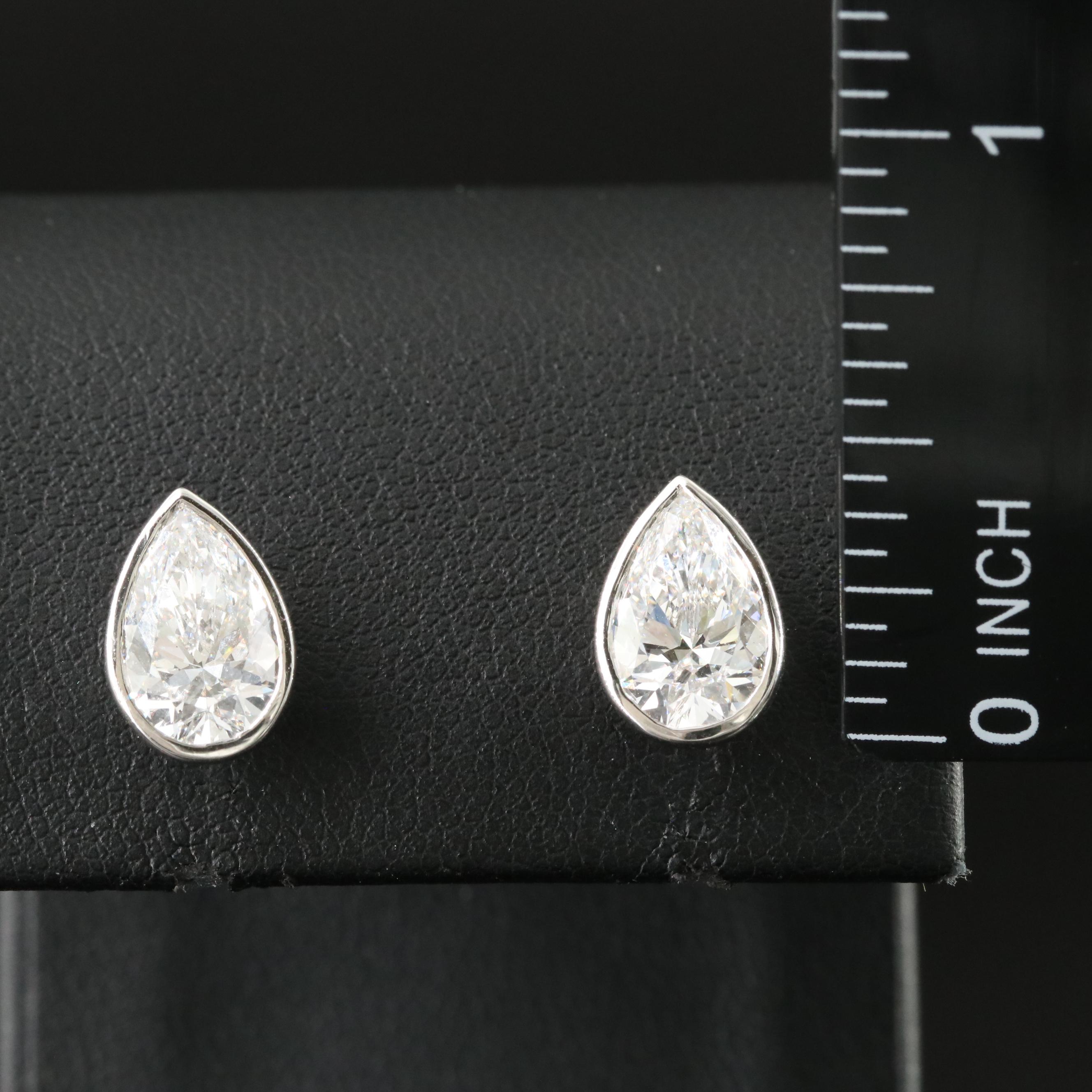 Platinum 3.20 CTW Lab Grown Diamond Stud Earrings with IGI Reports