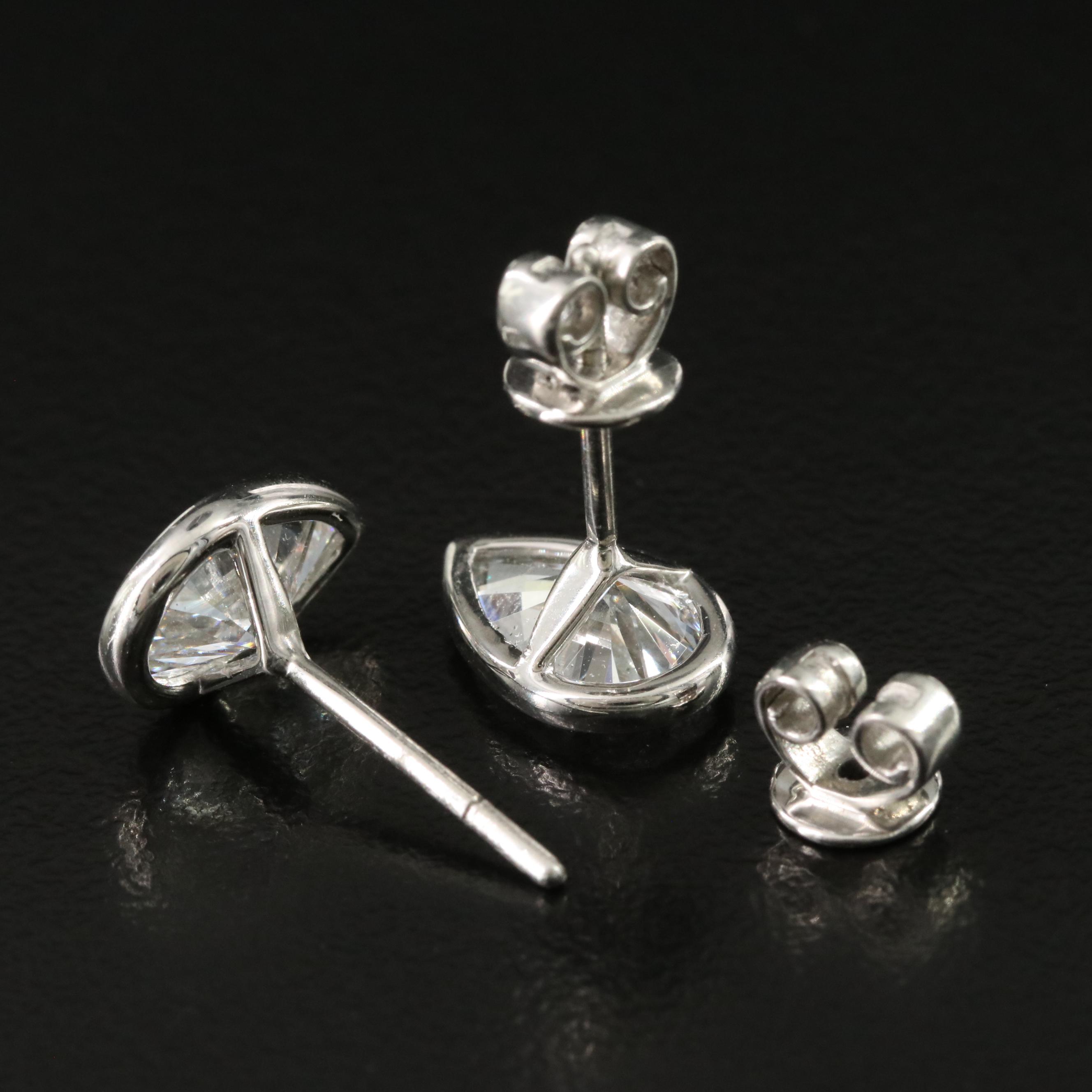 Platinum 3.20 CTW Lab Grown Diamond Stud Earrings with IGI Reports