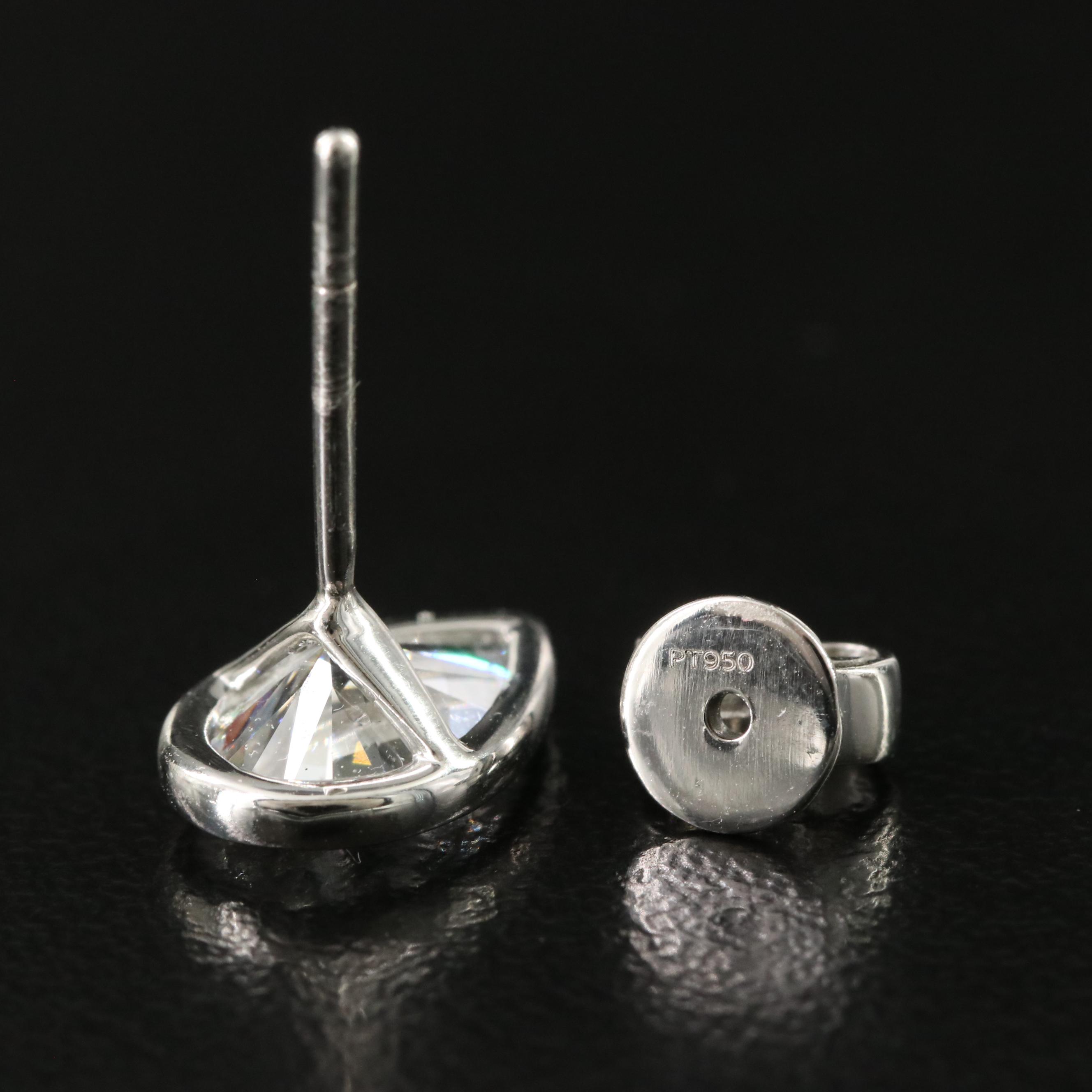 Platinum 3.20 CTW Lab Grown Diamond Stud Earrings with IGI Reports