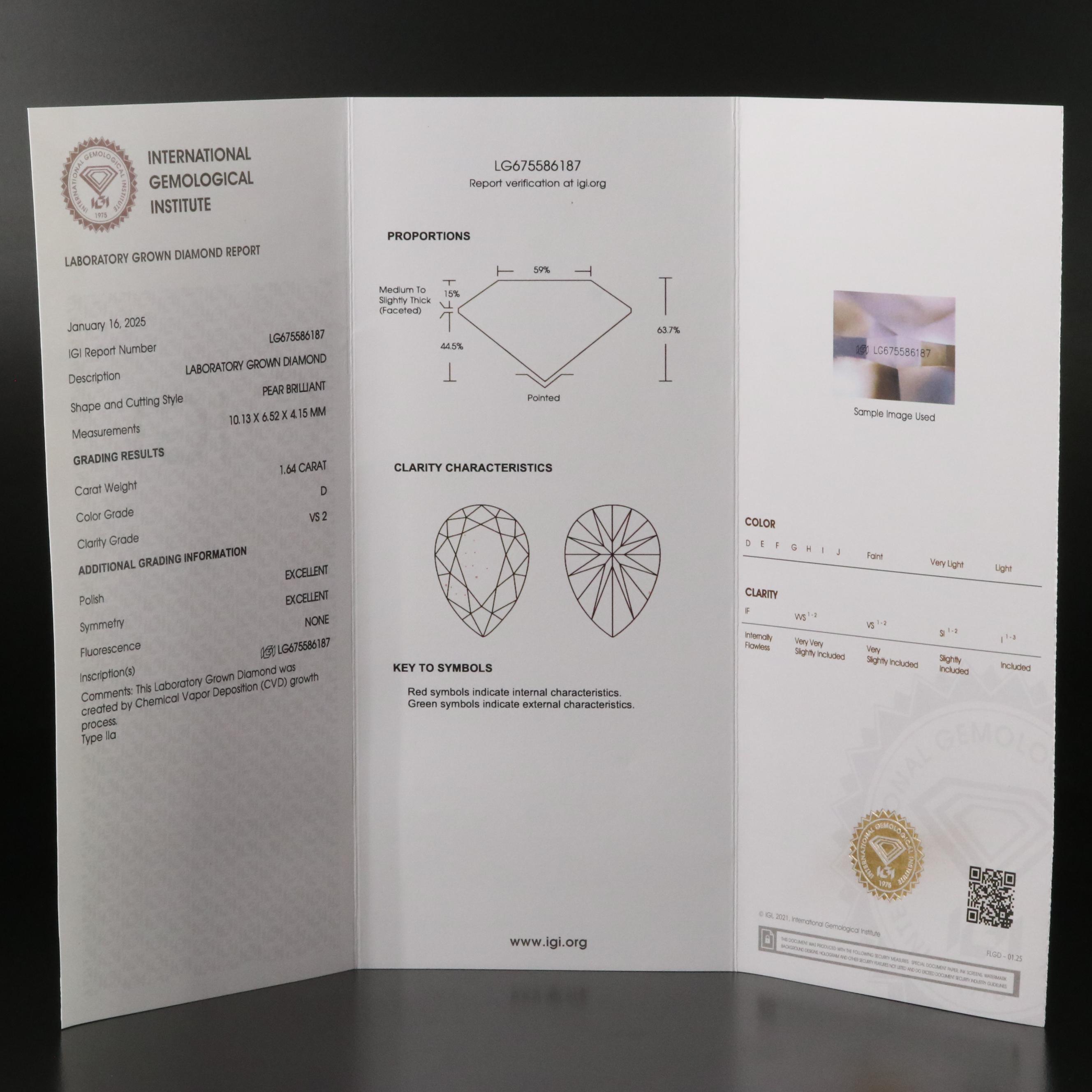 Platinum 3.20 CTW Lab Grown Diamond Stud Earrings with IGI Reports