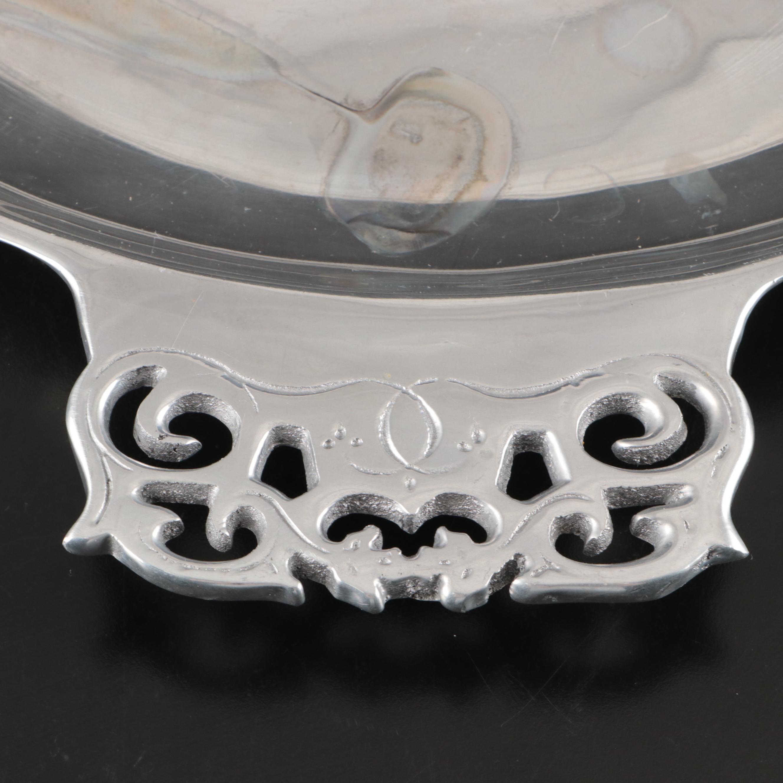 Nambé Metal Circular Tray with Plastic Pitcher and Godinger Crystal Tumblers