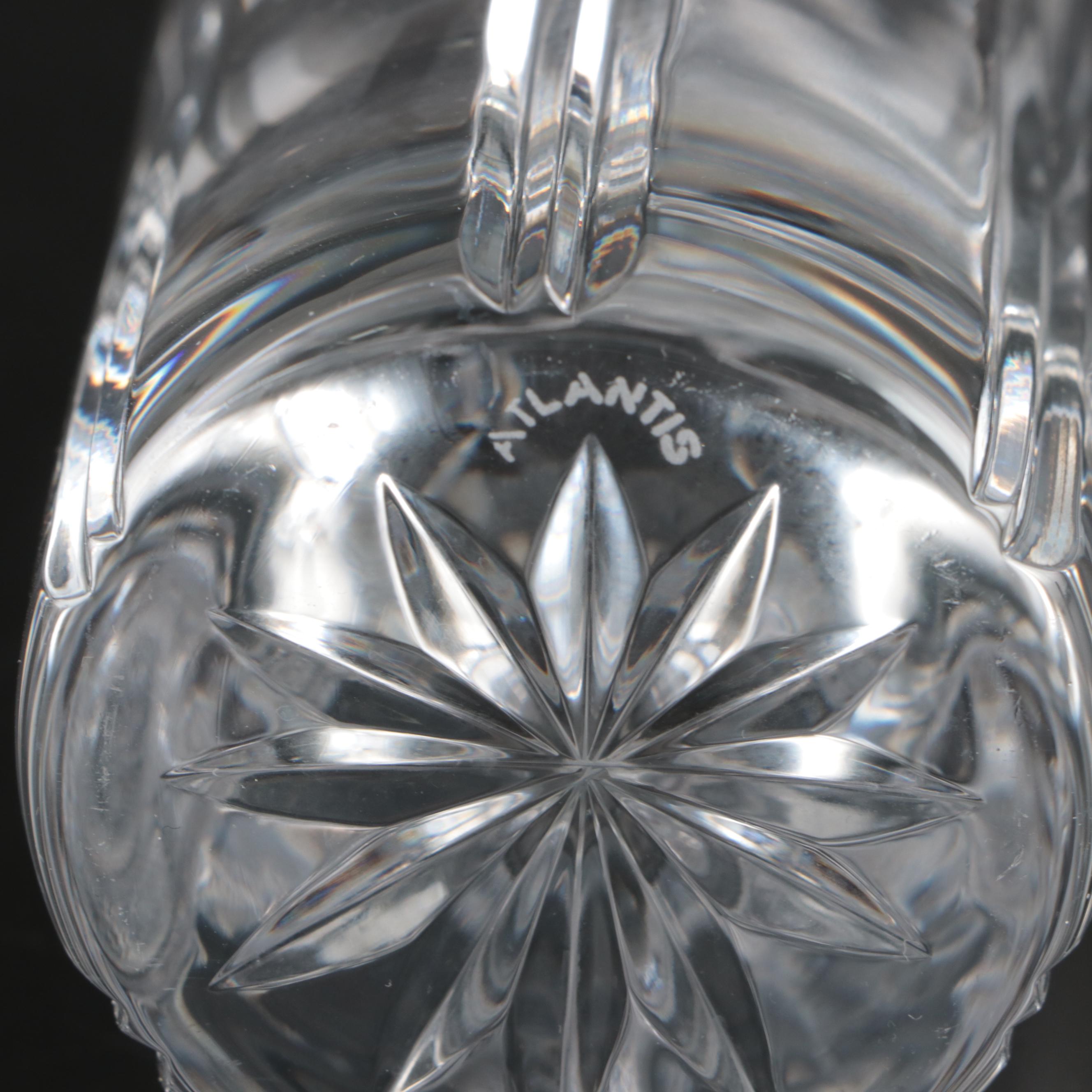 Atlantis "December" Crystal Vase with Other Crystal Glassware