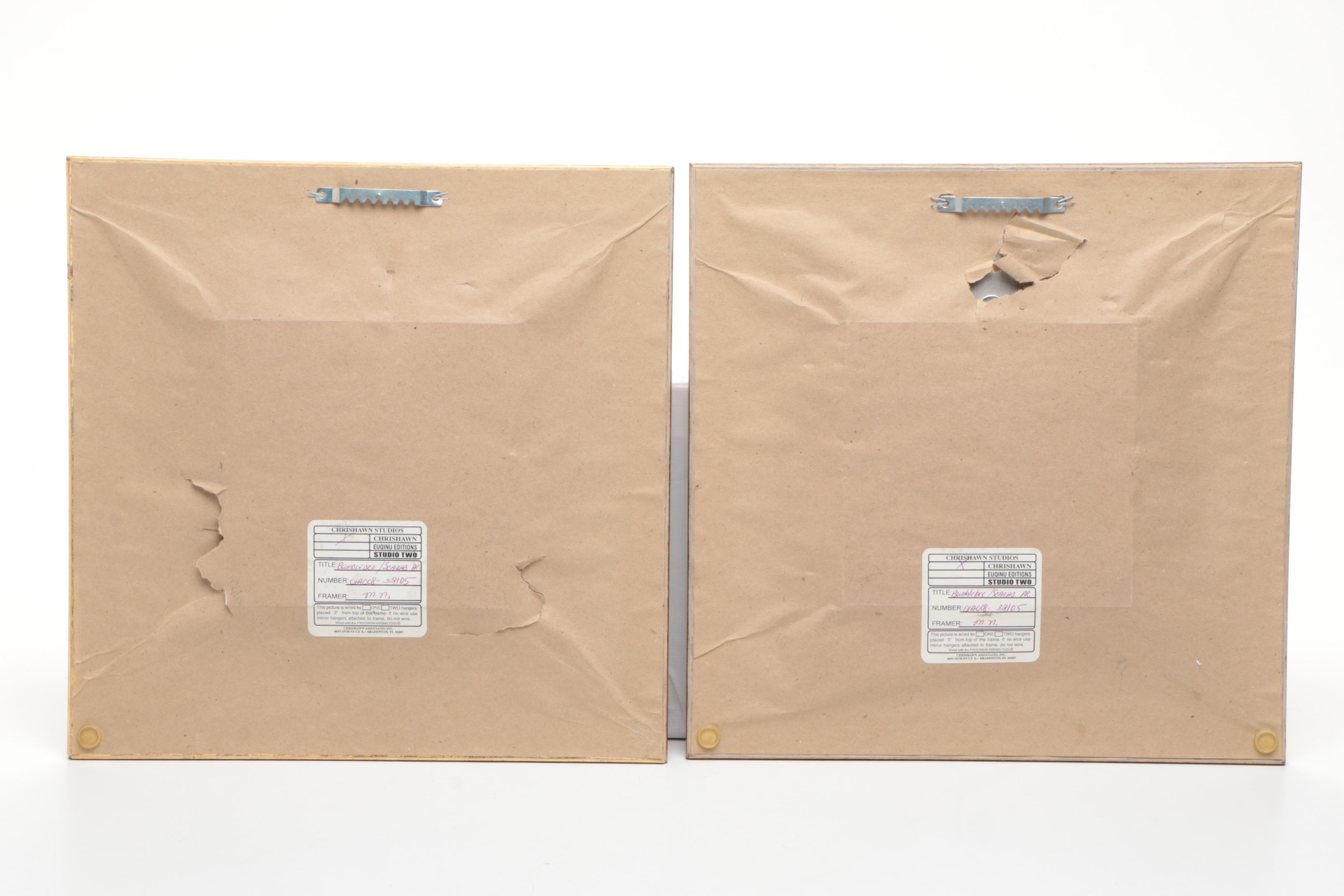 Framed Chrishawn Studios Gilt Bumblebee and Scarab Wall Decor