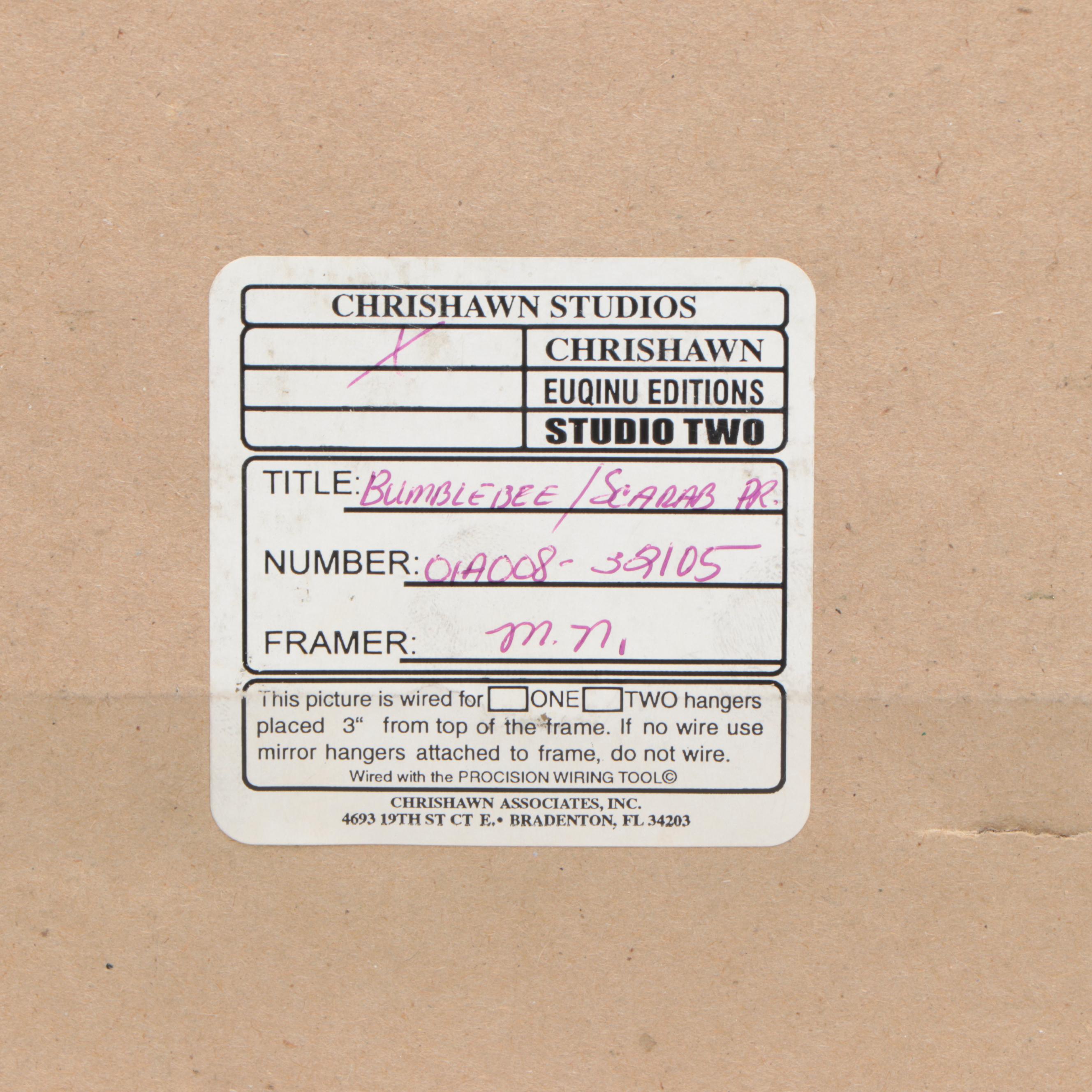 Framed Chrishawn Studios Gilt Bumblebee and Scarab Wall Decor