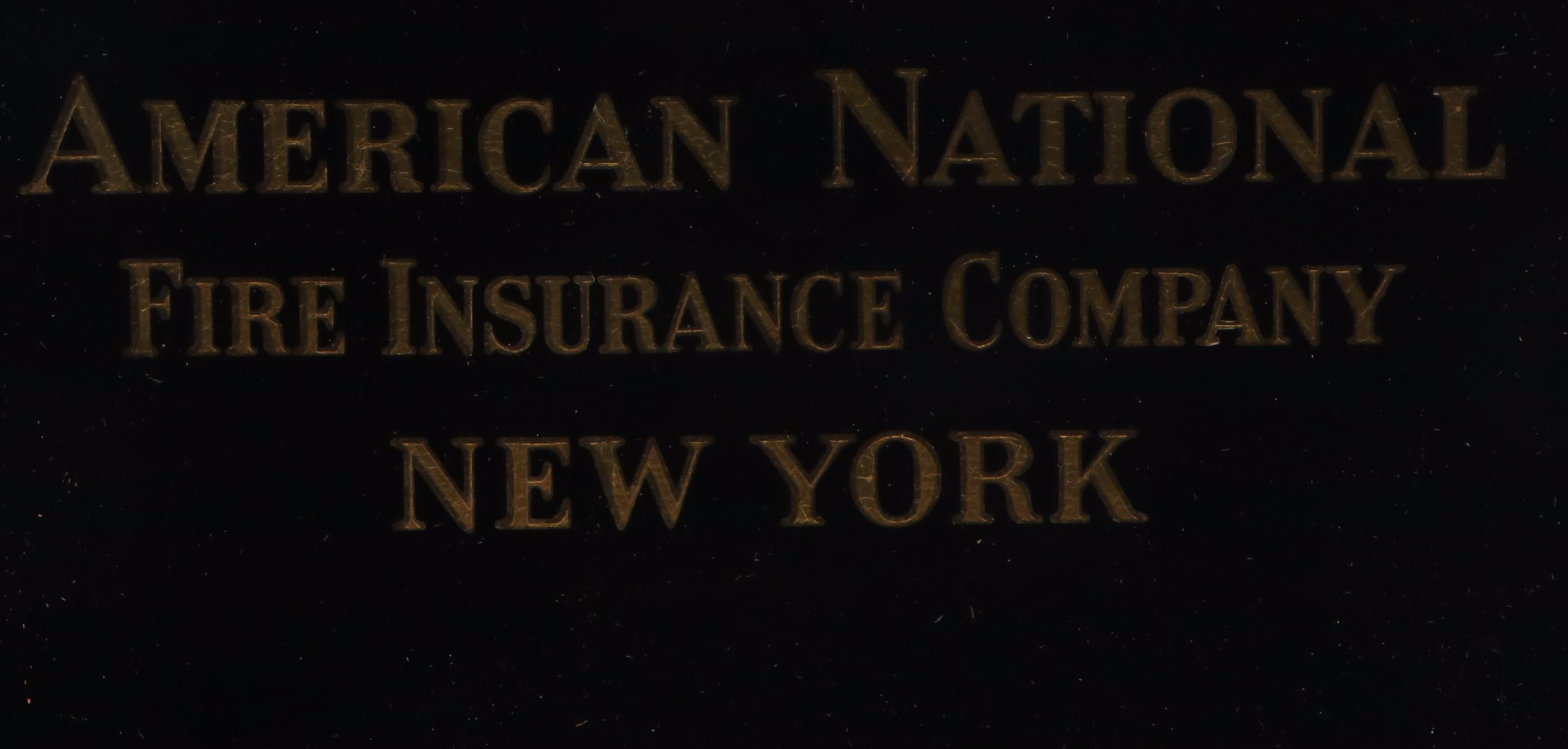 American National Fire Insurance Co. Advertisement Sign, Early to Mid-20th C.