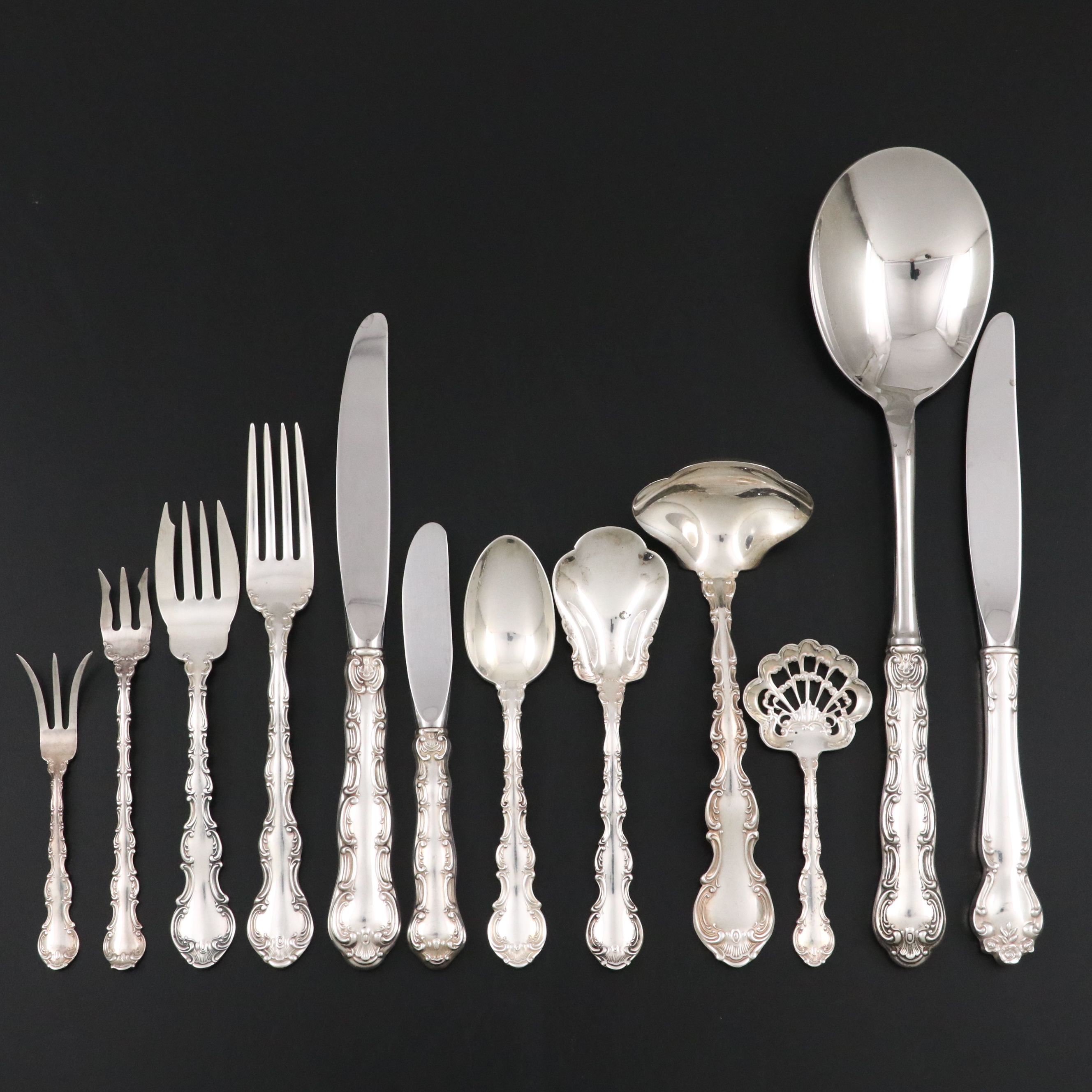 Gorham "Strasbourg" Sterling Silver Flatware and Serving Utensils