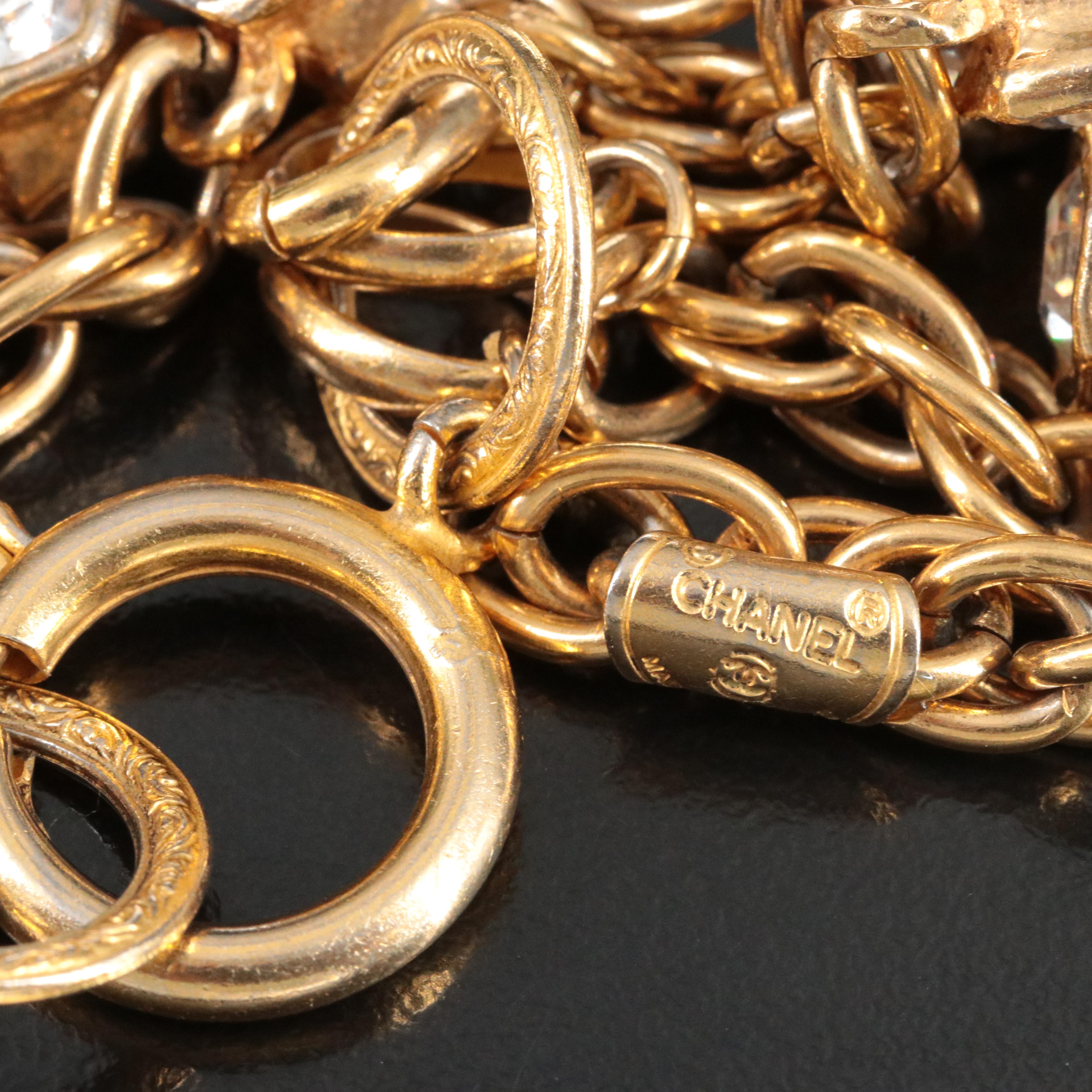 Chanel CC Glass Crystal Bracelet Vintage