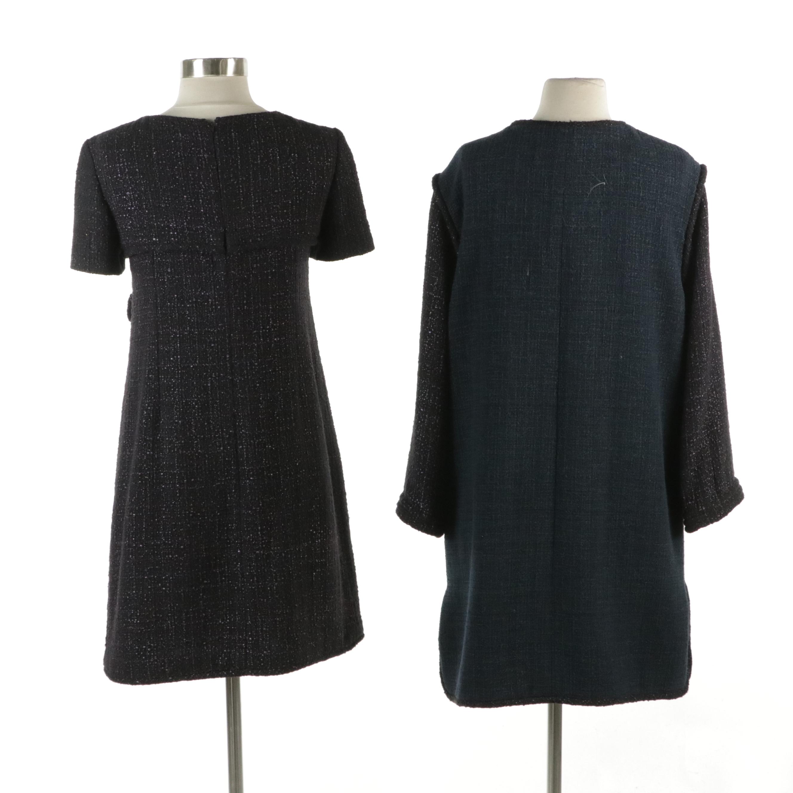 Chanel Bouclé Tweed Short Sleeve Dress and Matching Open-Front Coat