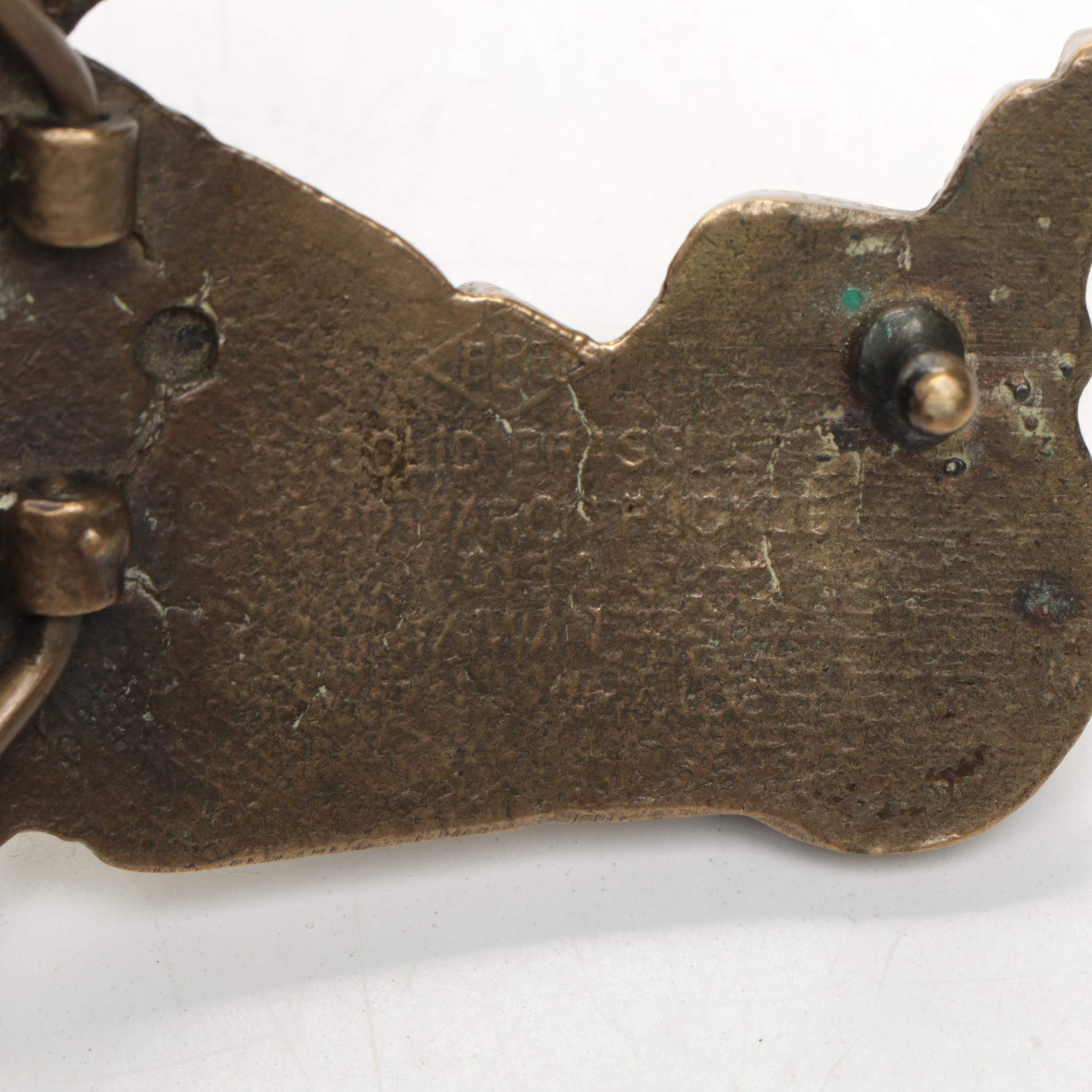 Baron Belt Buckles Brass Chopper Bike Belt Buckle, Late 20th C.