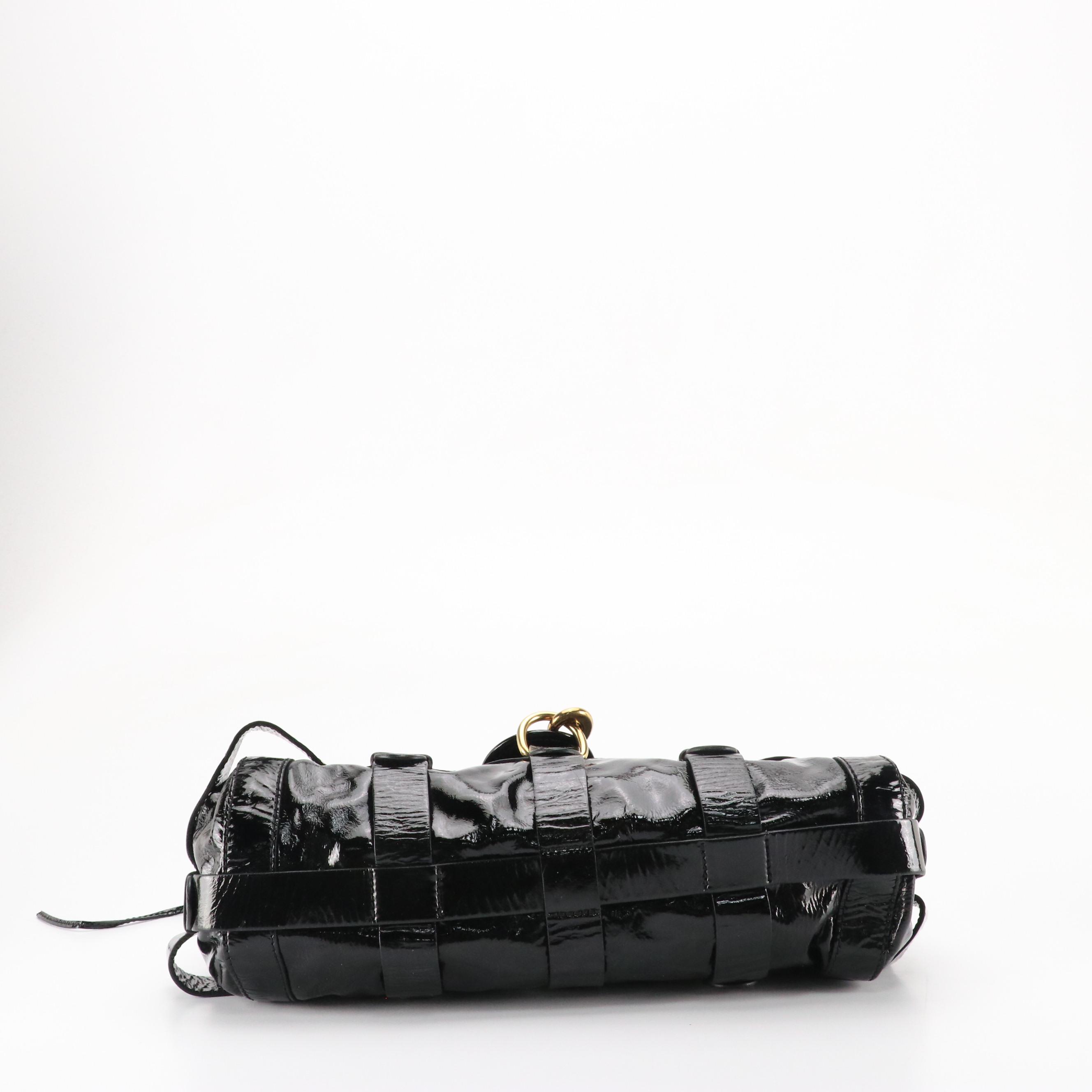 Chloé Kerala Handbag in Shiny Black Crinkled Patent Leather