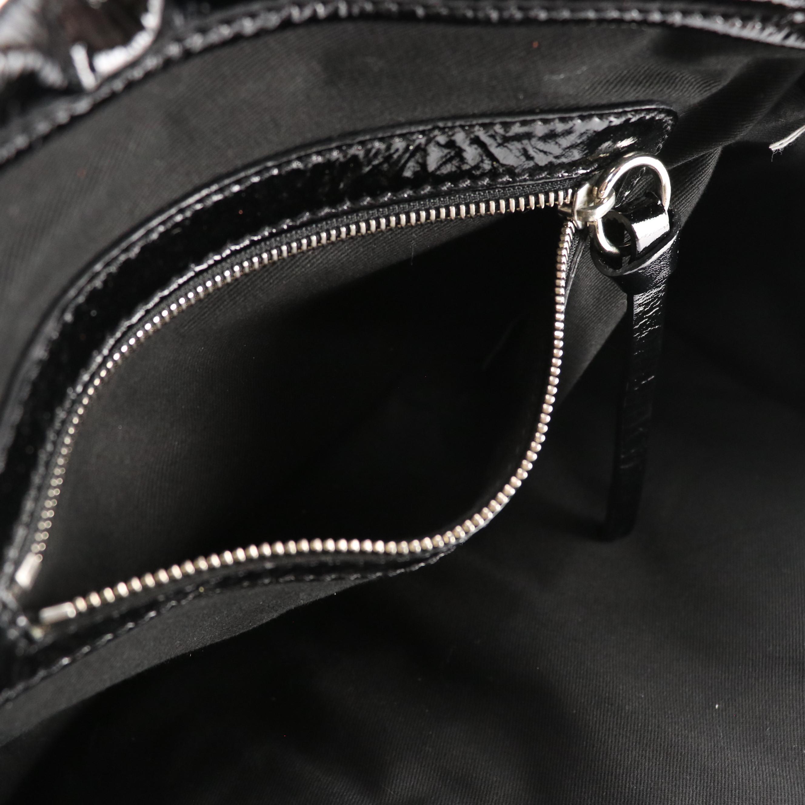 Chloé Kerala Handbag in Shiny Black Crinkled Patent Leather