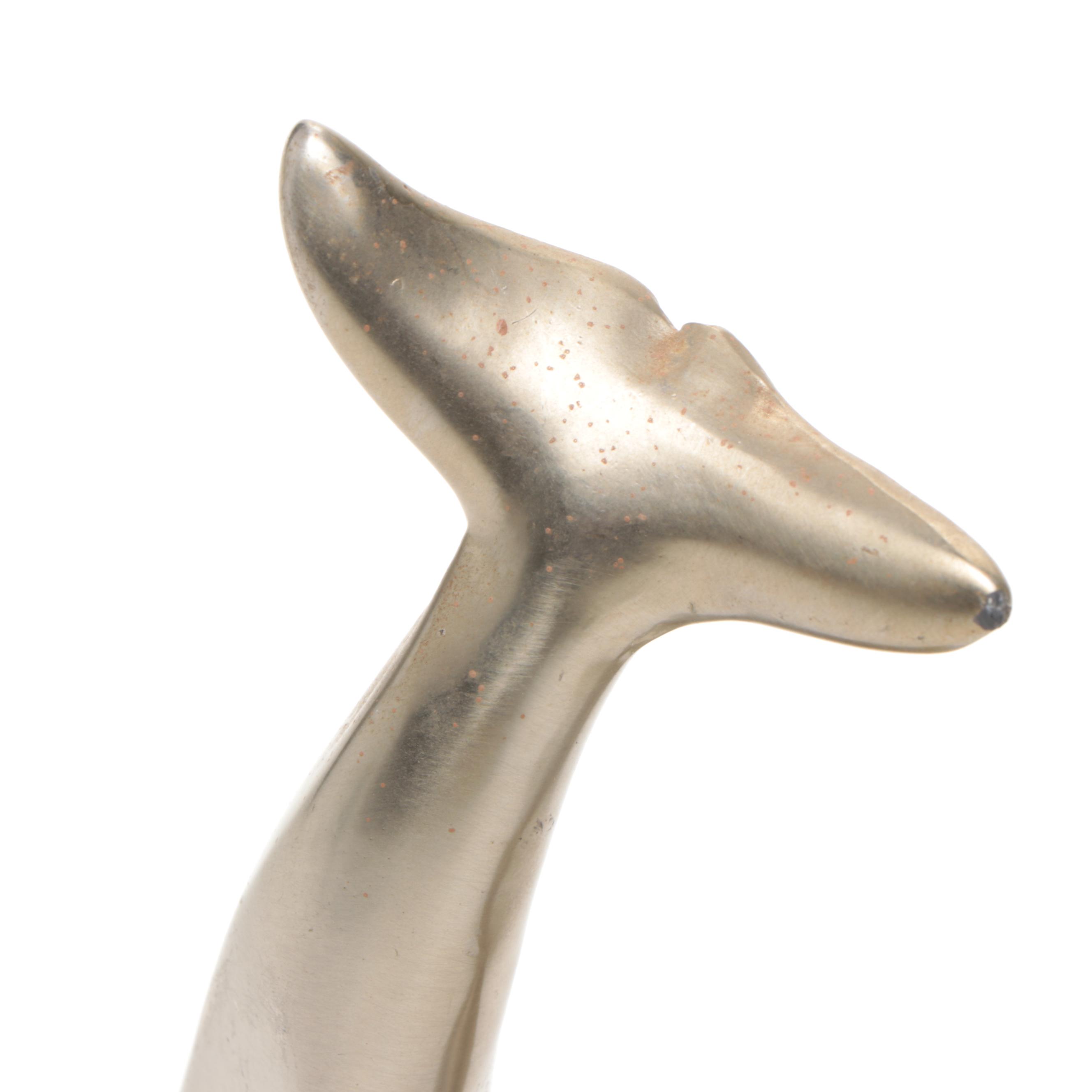 Whale Brushed Pewter Finish Spelter Bookends