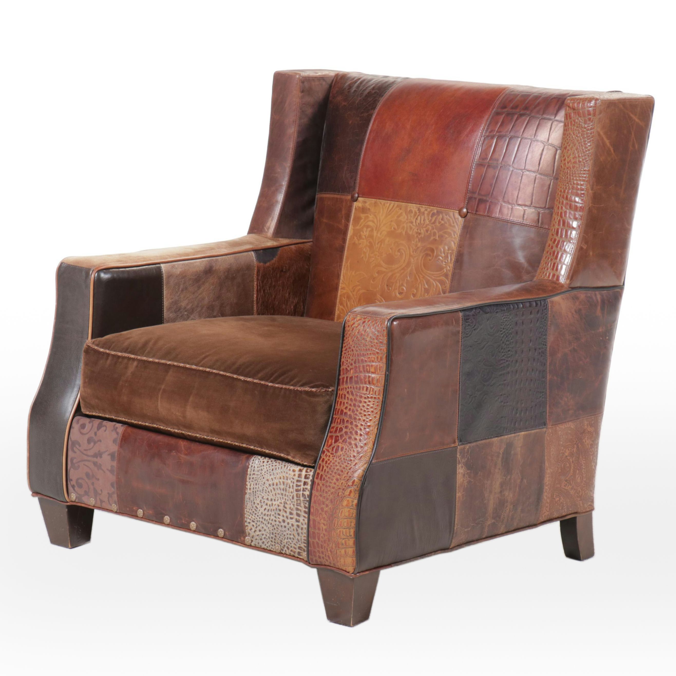 Paul Robert Patchwork Leather Armchair