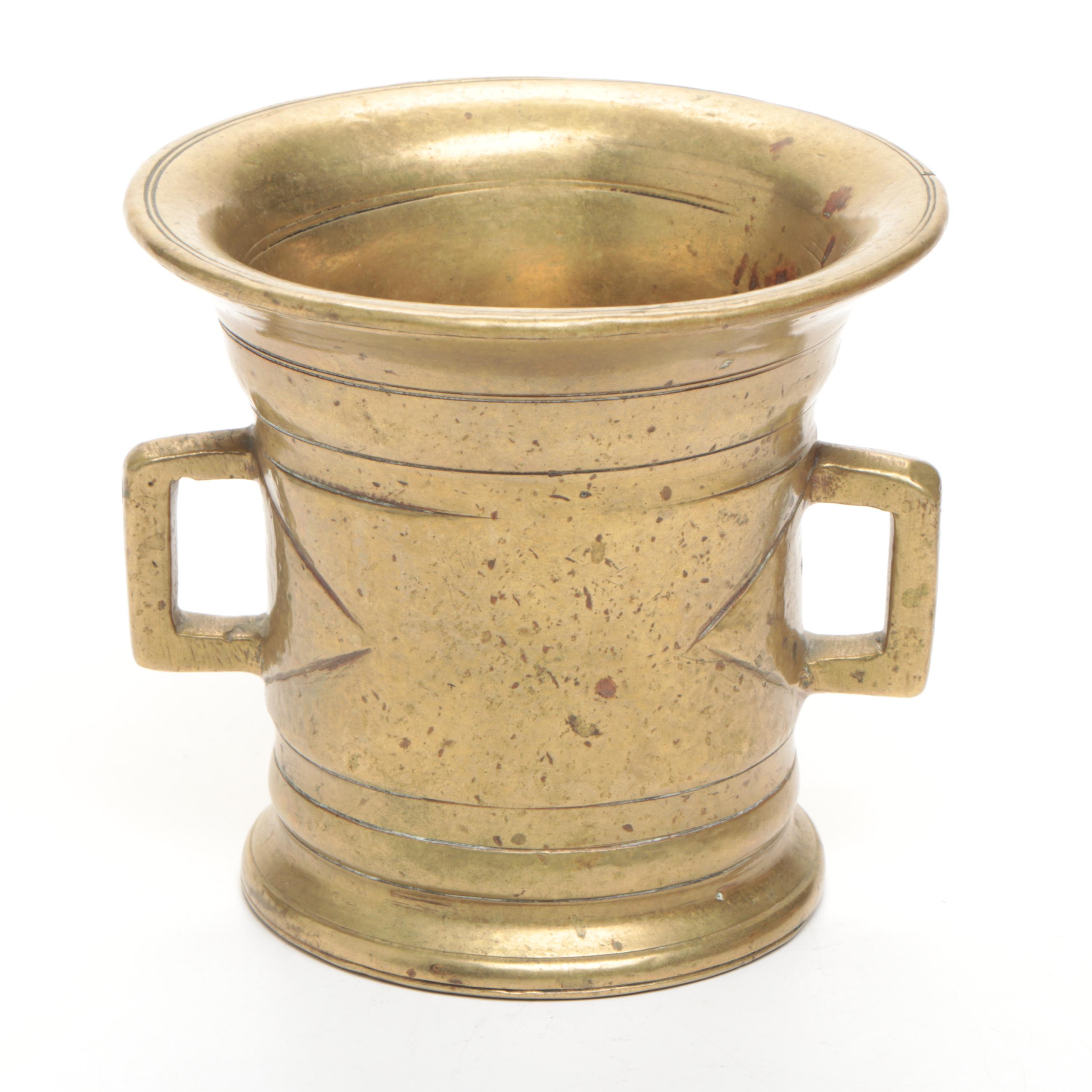 A. M. C. New York Etched Brass Lidded Box with Other Brass and Metal Décor