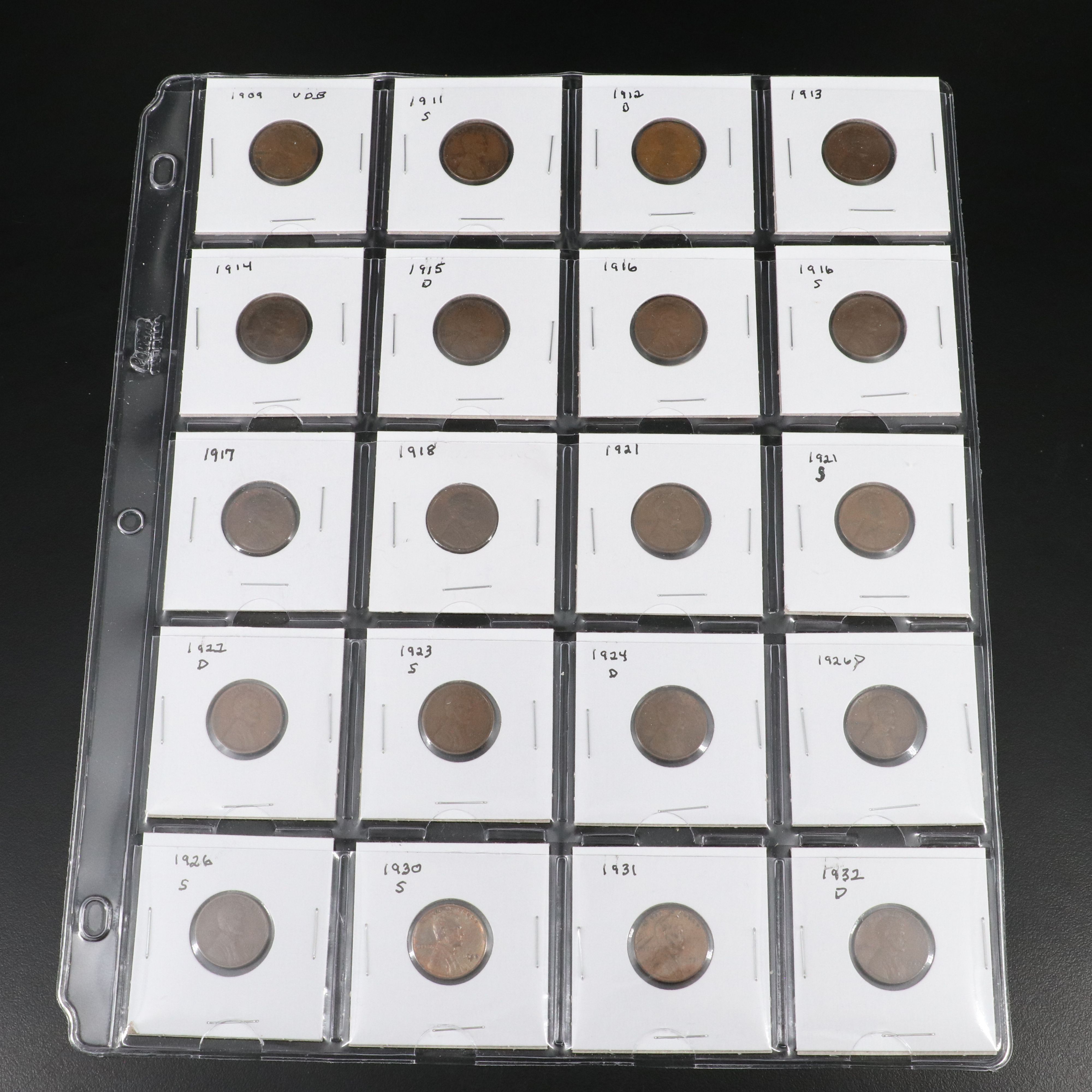Collection of Twenty Earlier Date Lincoln Cents Including a 1911-S