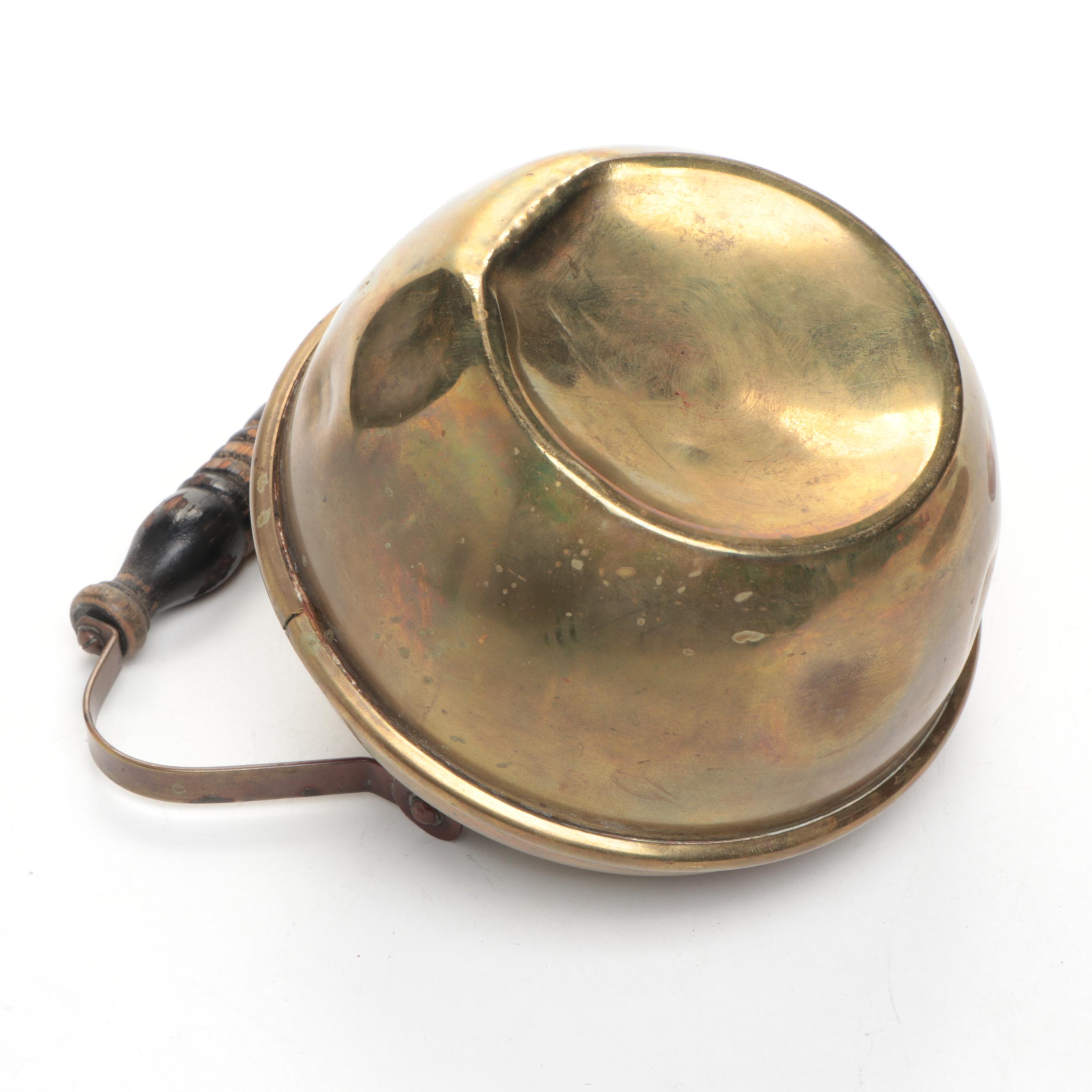 A. M. C. New York Etched Brass Lidded Box with Other Brass and Metal Décor