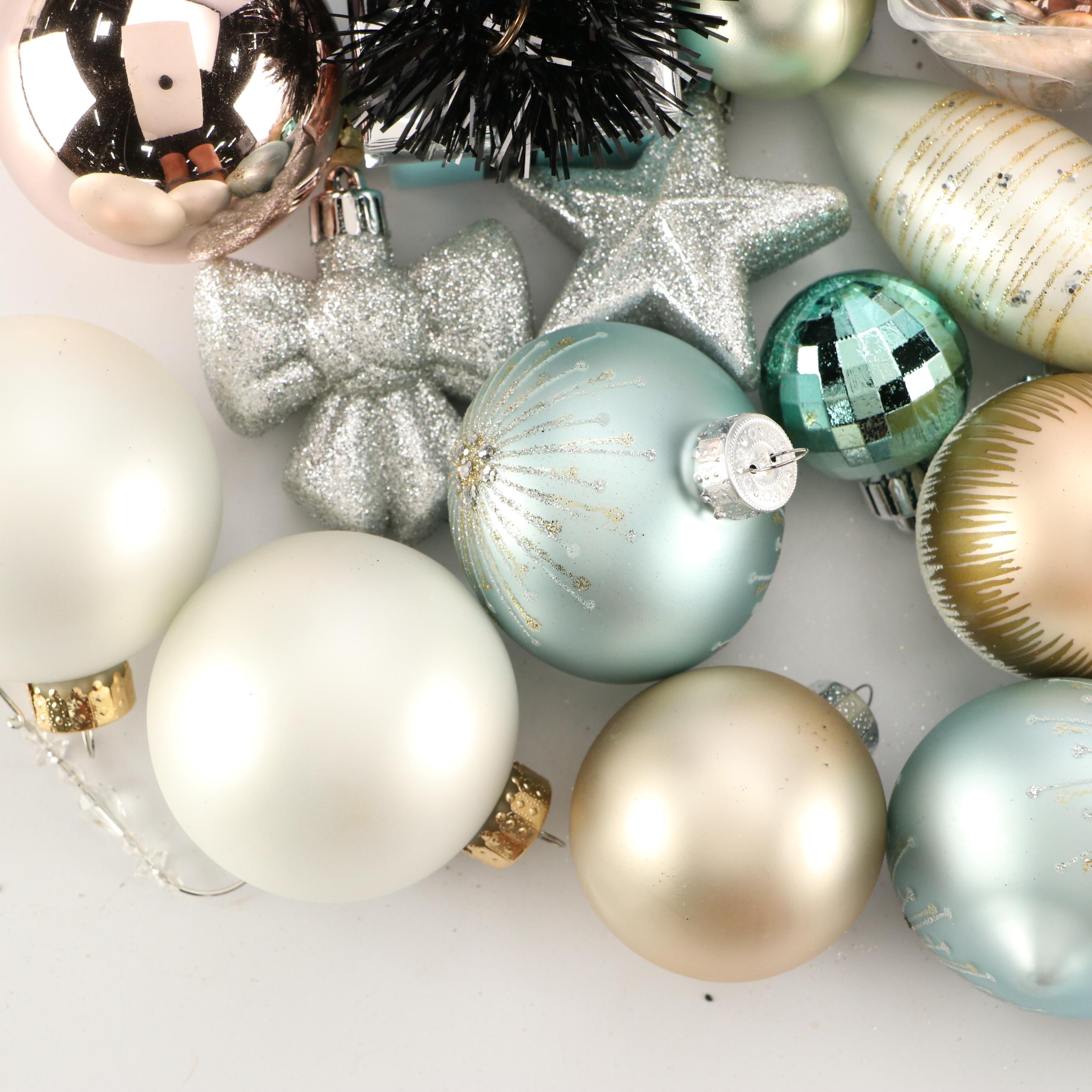 Silvered Glass and Other Christmas Ornaments