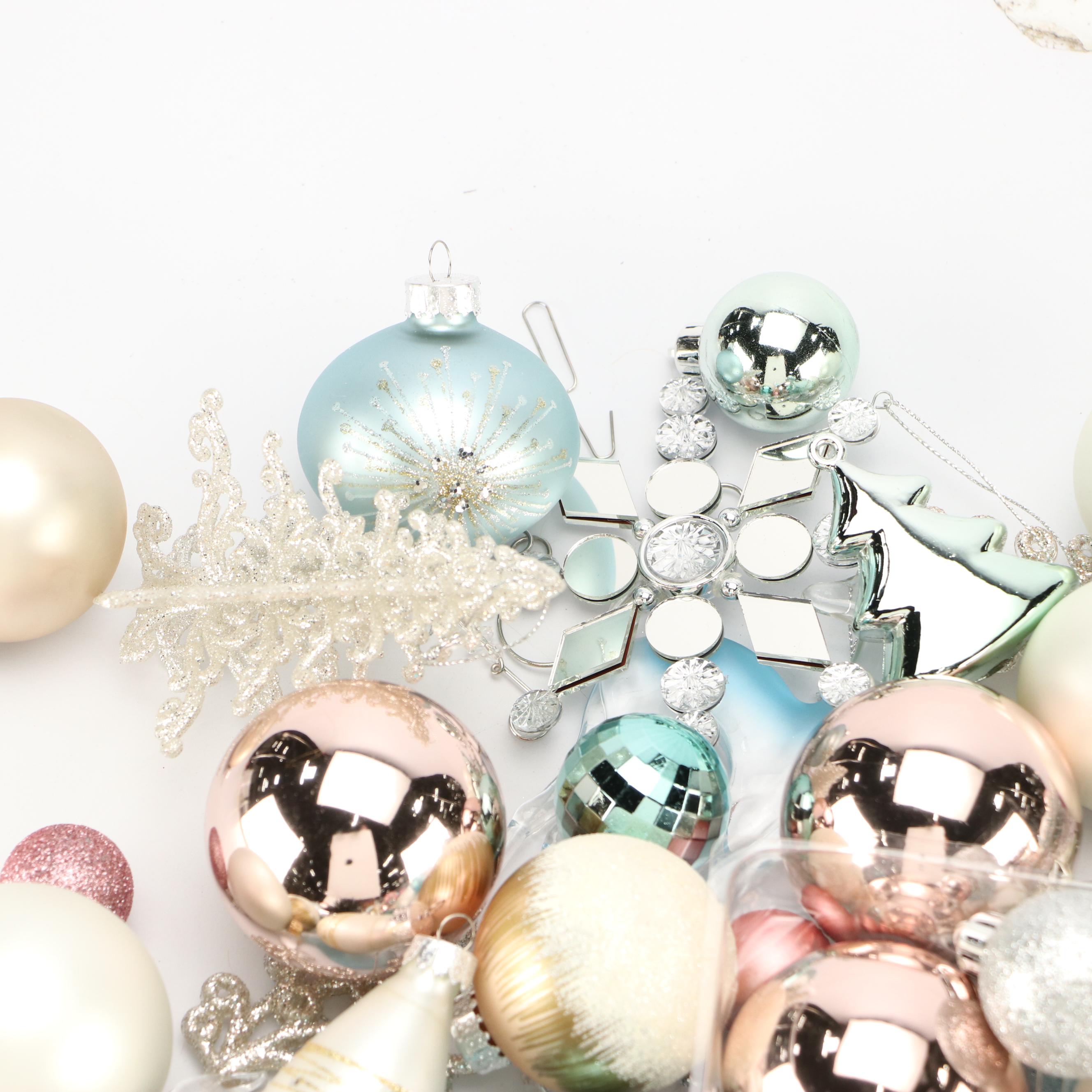 Silvered Glass and Other Christmas Ornaments