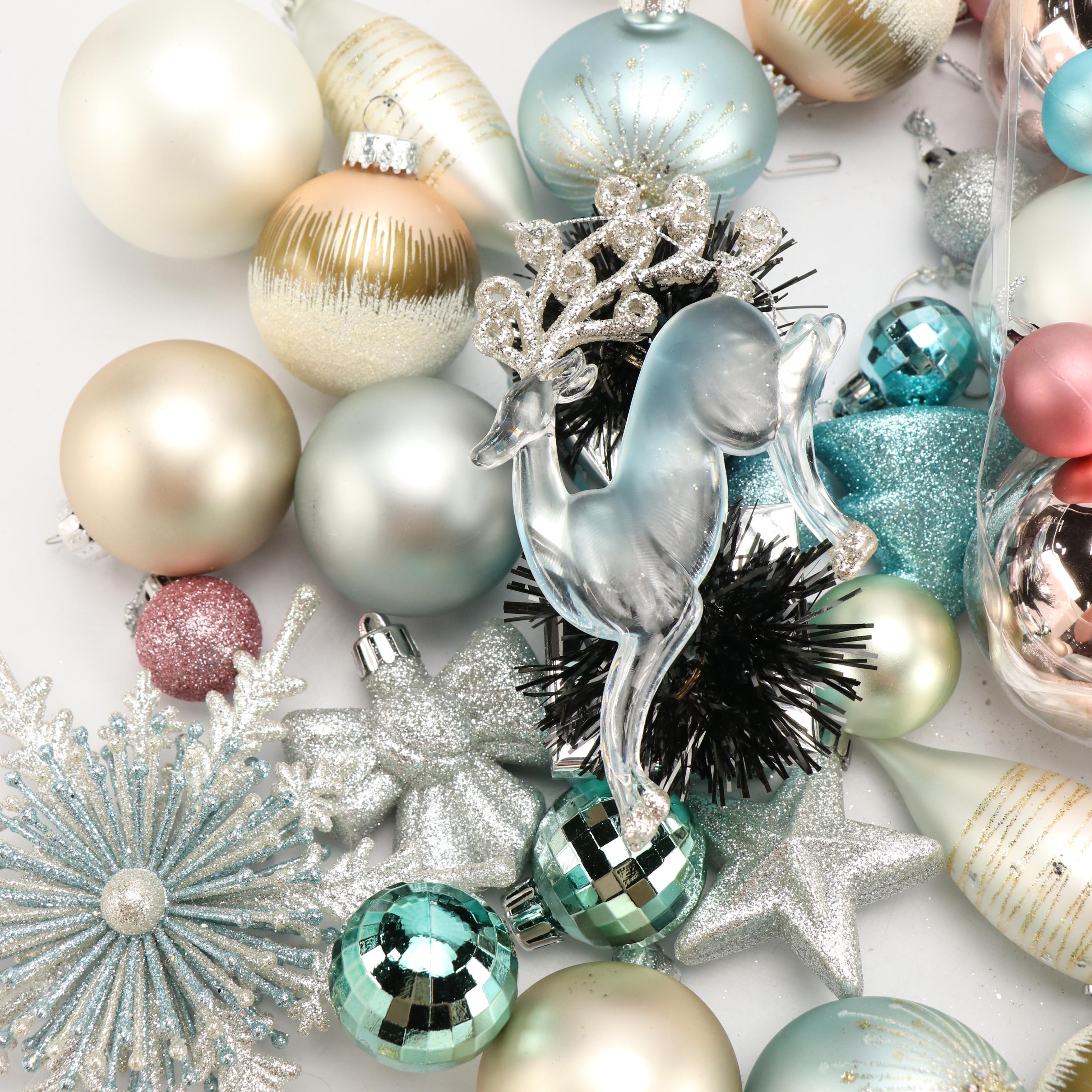 Silvered Glass and Other Christmas Ornaments