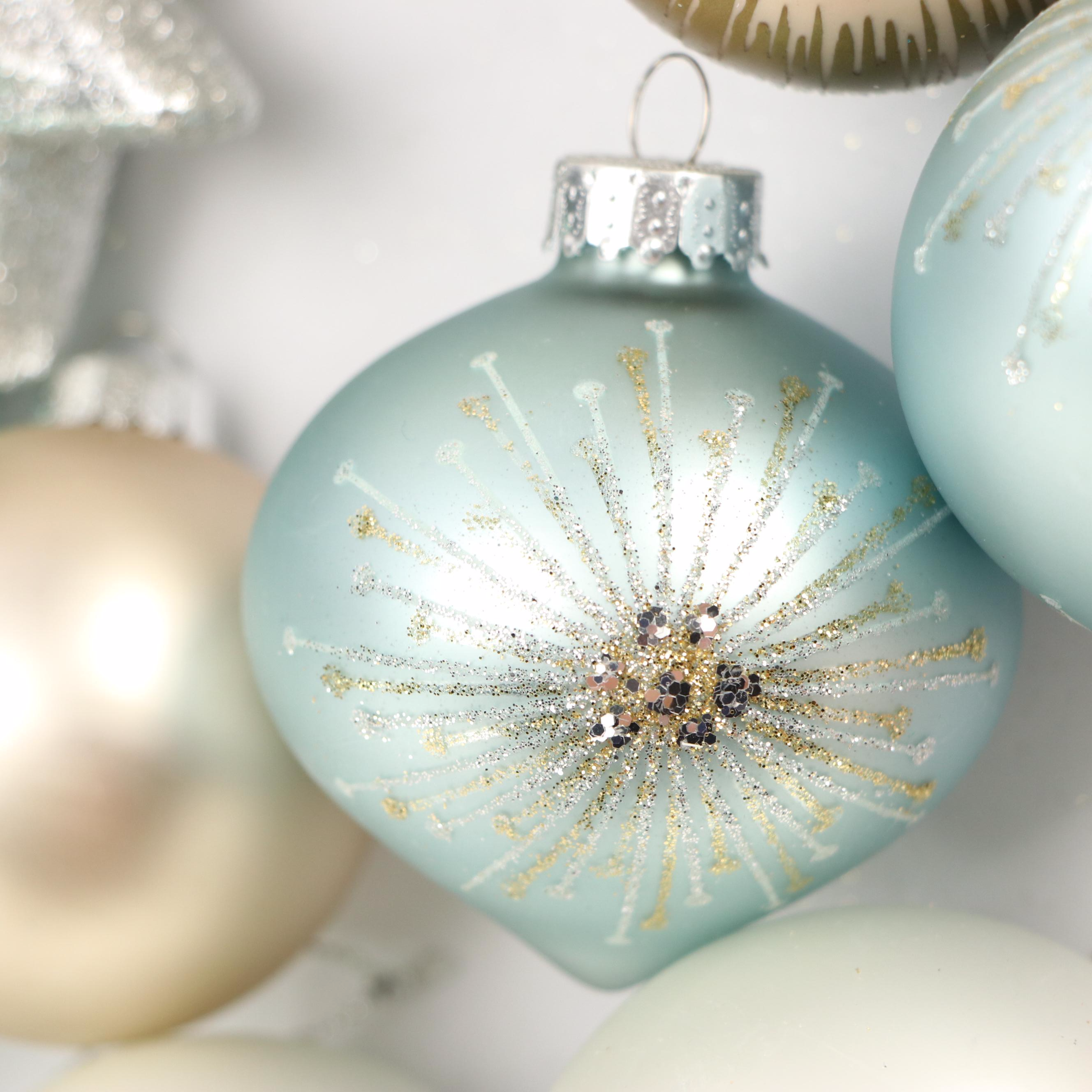 Silvered Glass and Other Christmas Ornaments