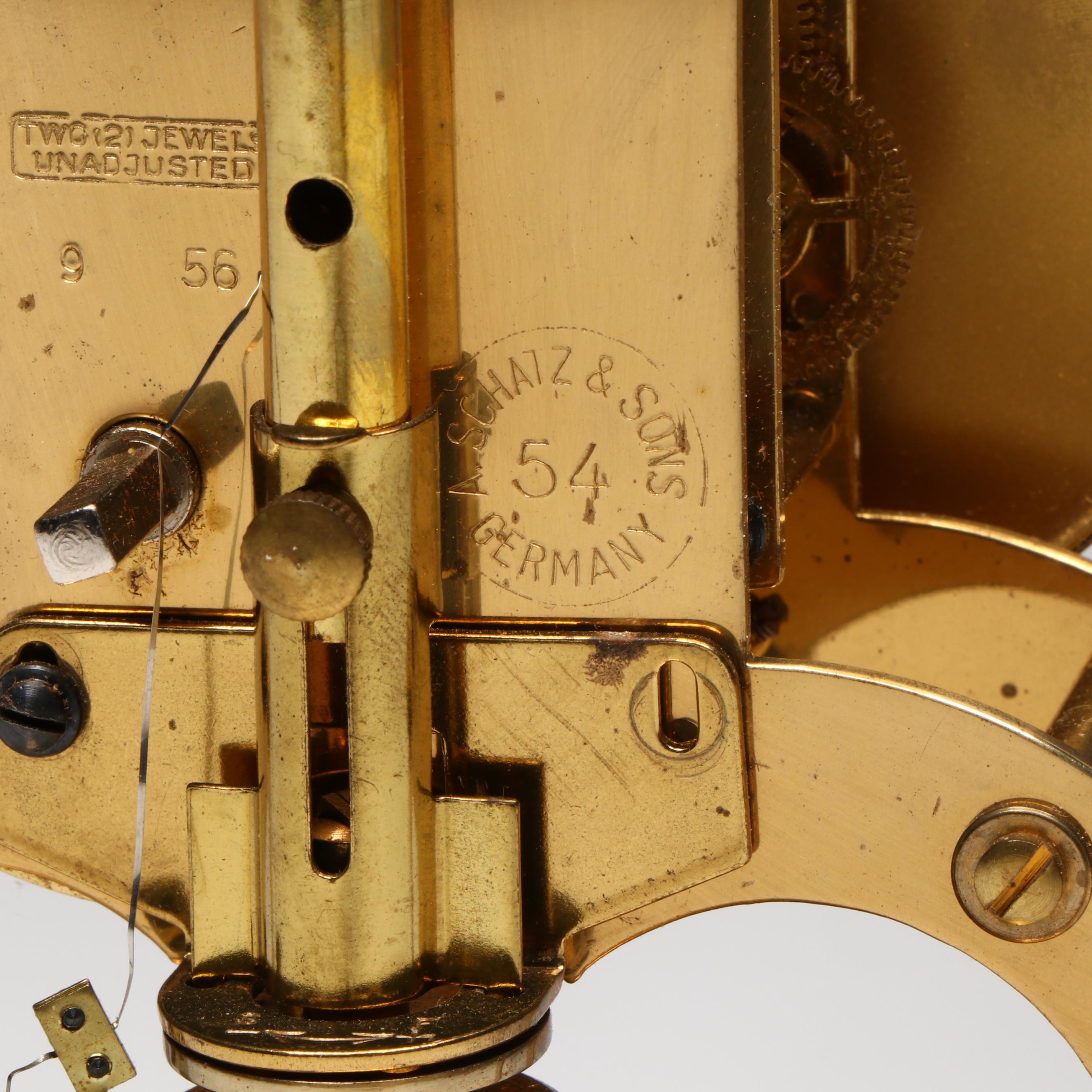 Schatz German Brass Anniversary Clock with Plastic Dome