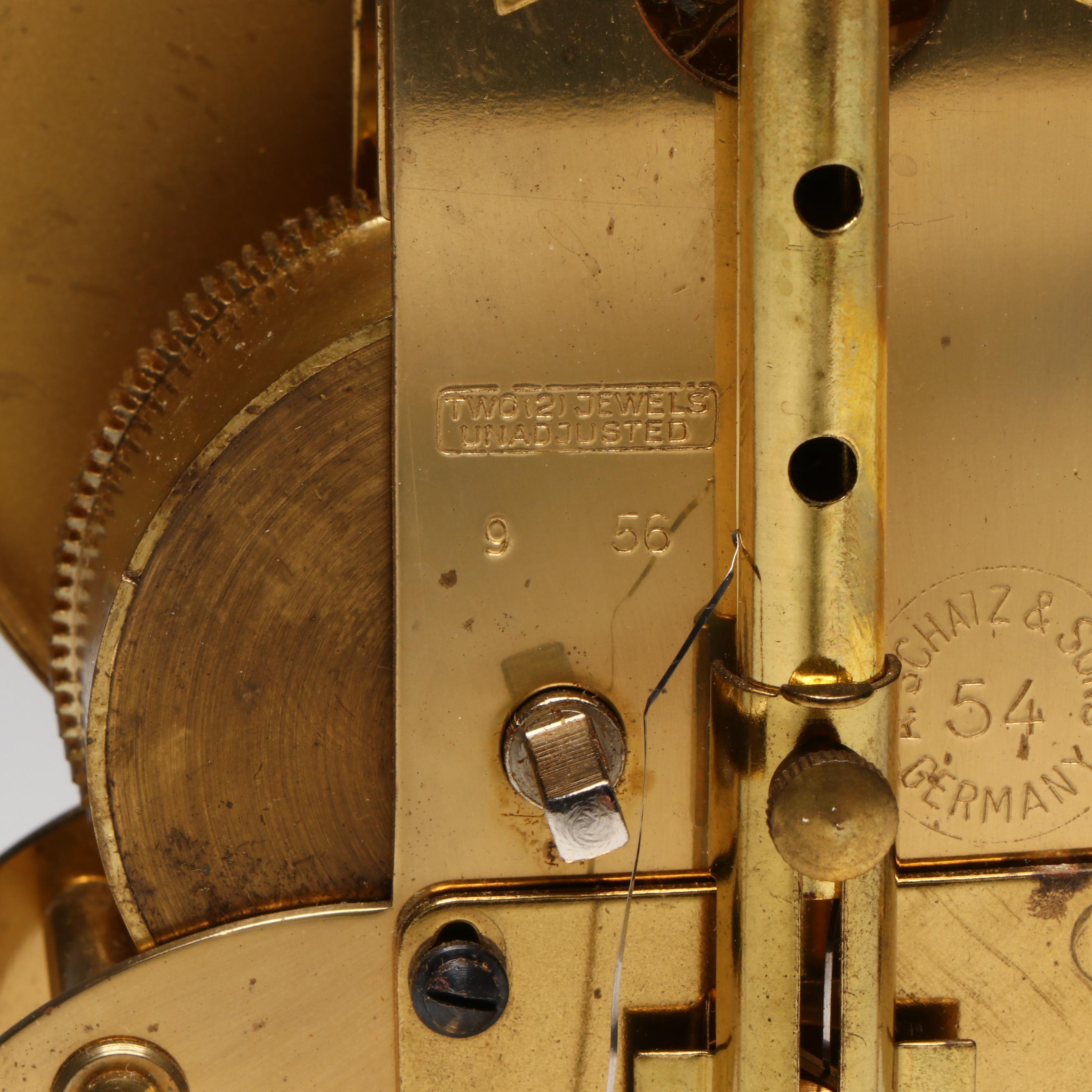 Schatz German Brass Anniversary Clock with Plastic Dome