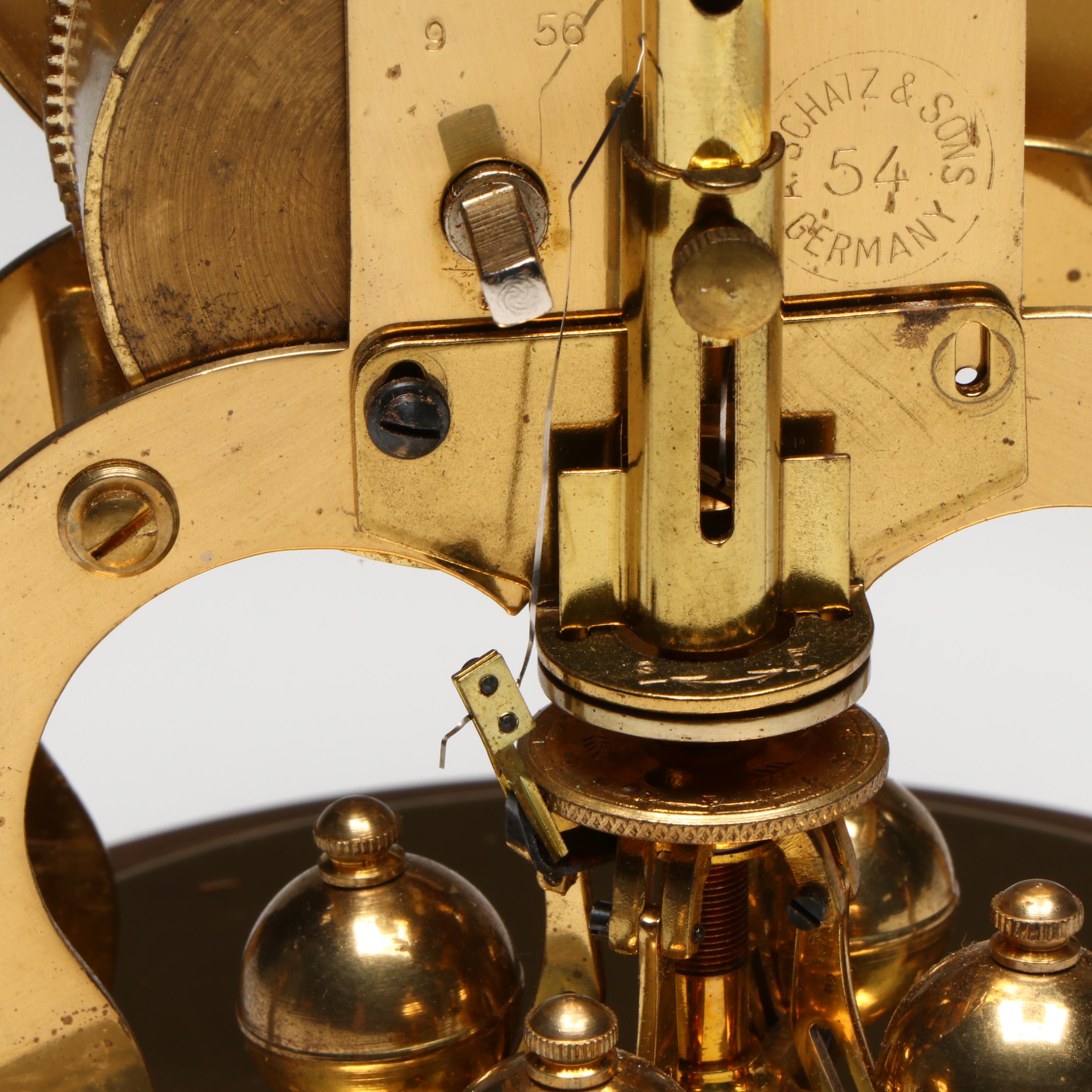 Schatz German Brass Anniversary Clock with Plastic Dome