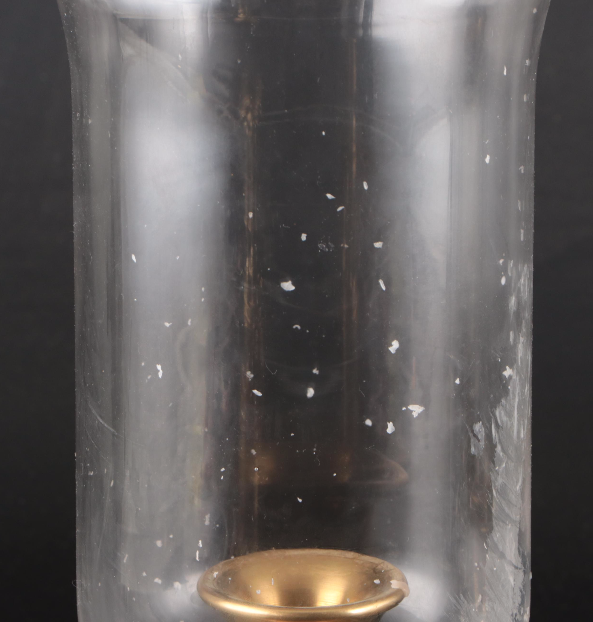 Ralph Lauren "Glen Plaid" Brass and Glass Hurricane Candlestick with Others