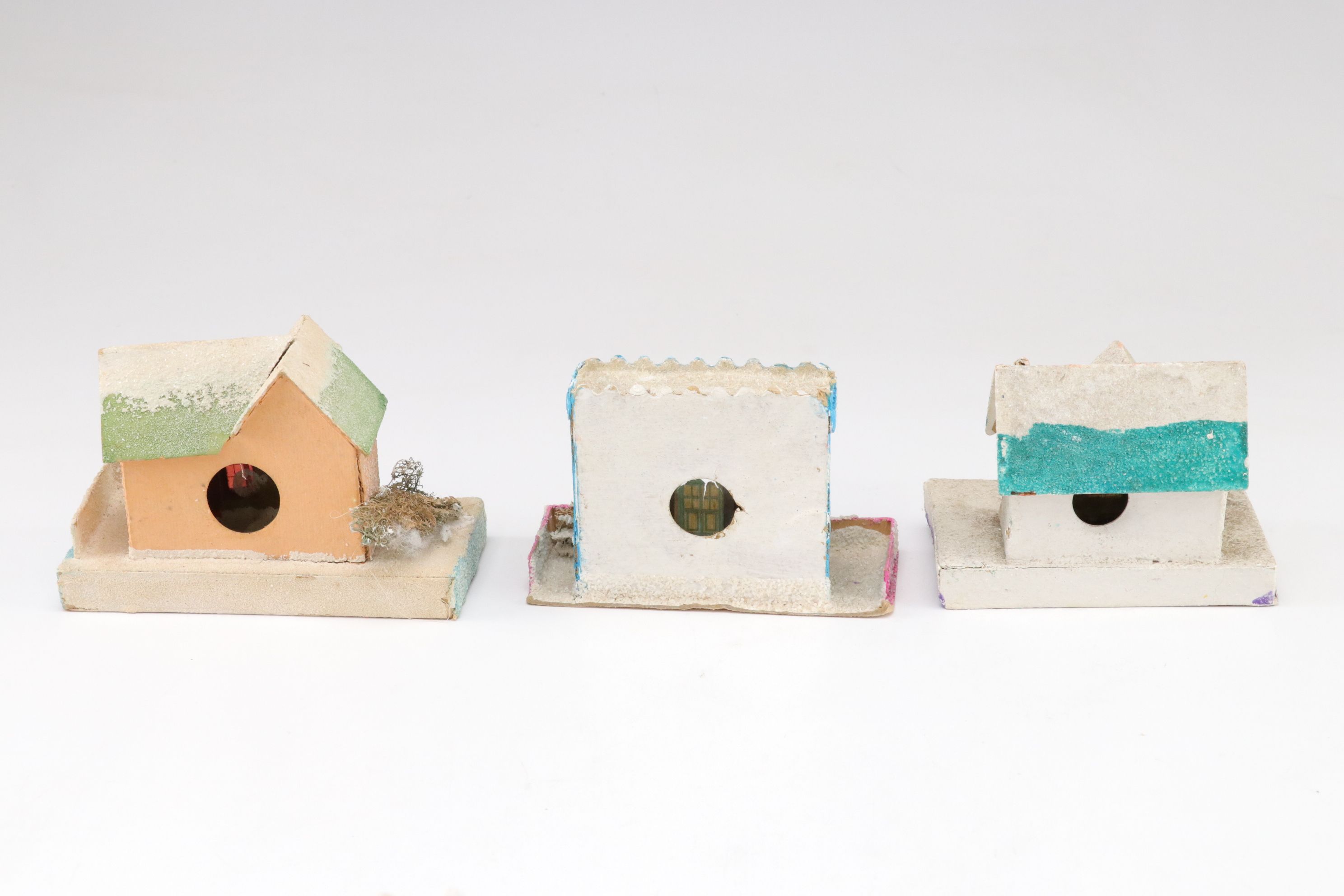 Japanese and Other Putz Christmas Village Houses, Mid-Late 20th C.