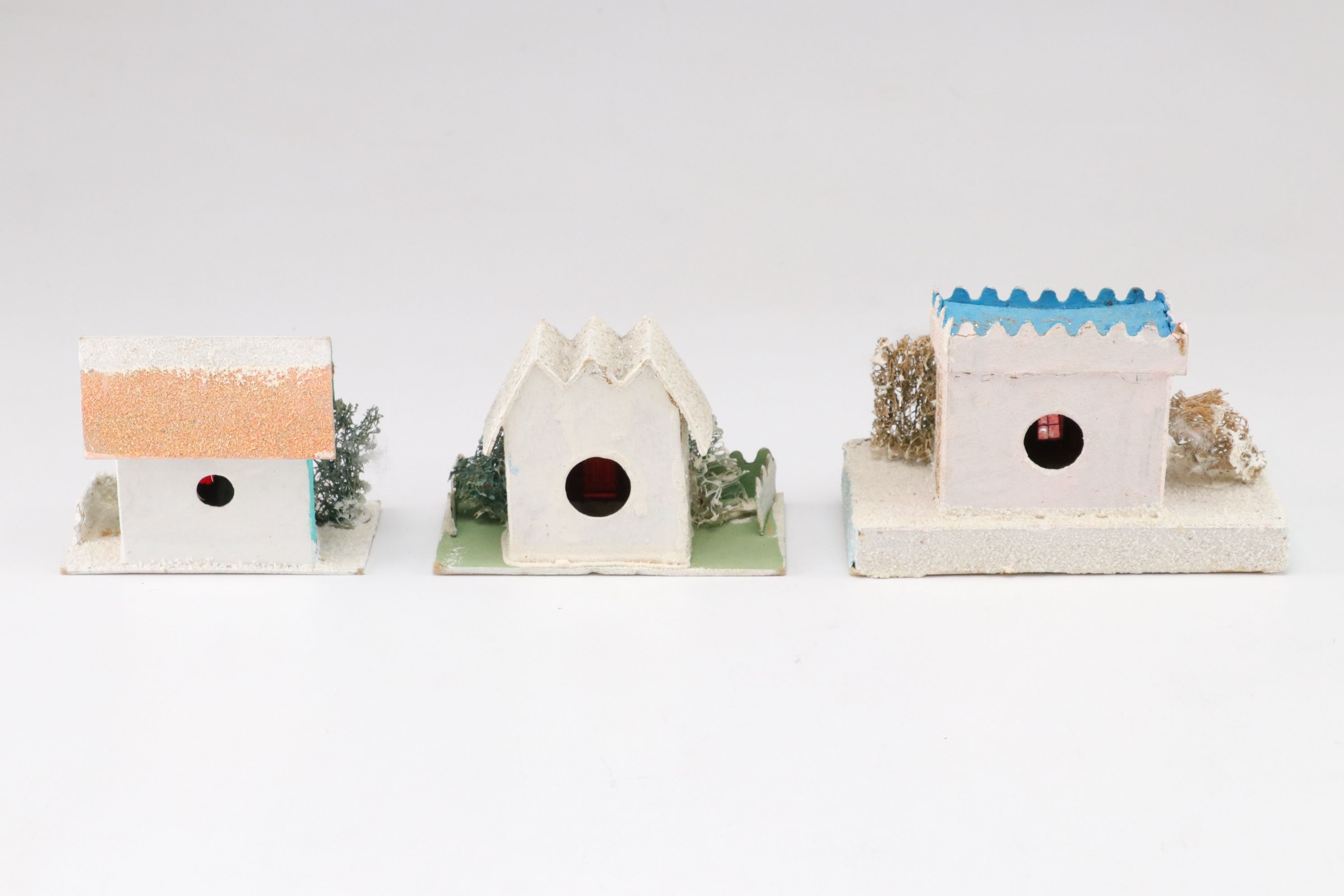 Japanese and Other Putz Christmas Village Houses, Mid-Late 20th C.