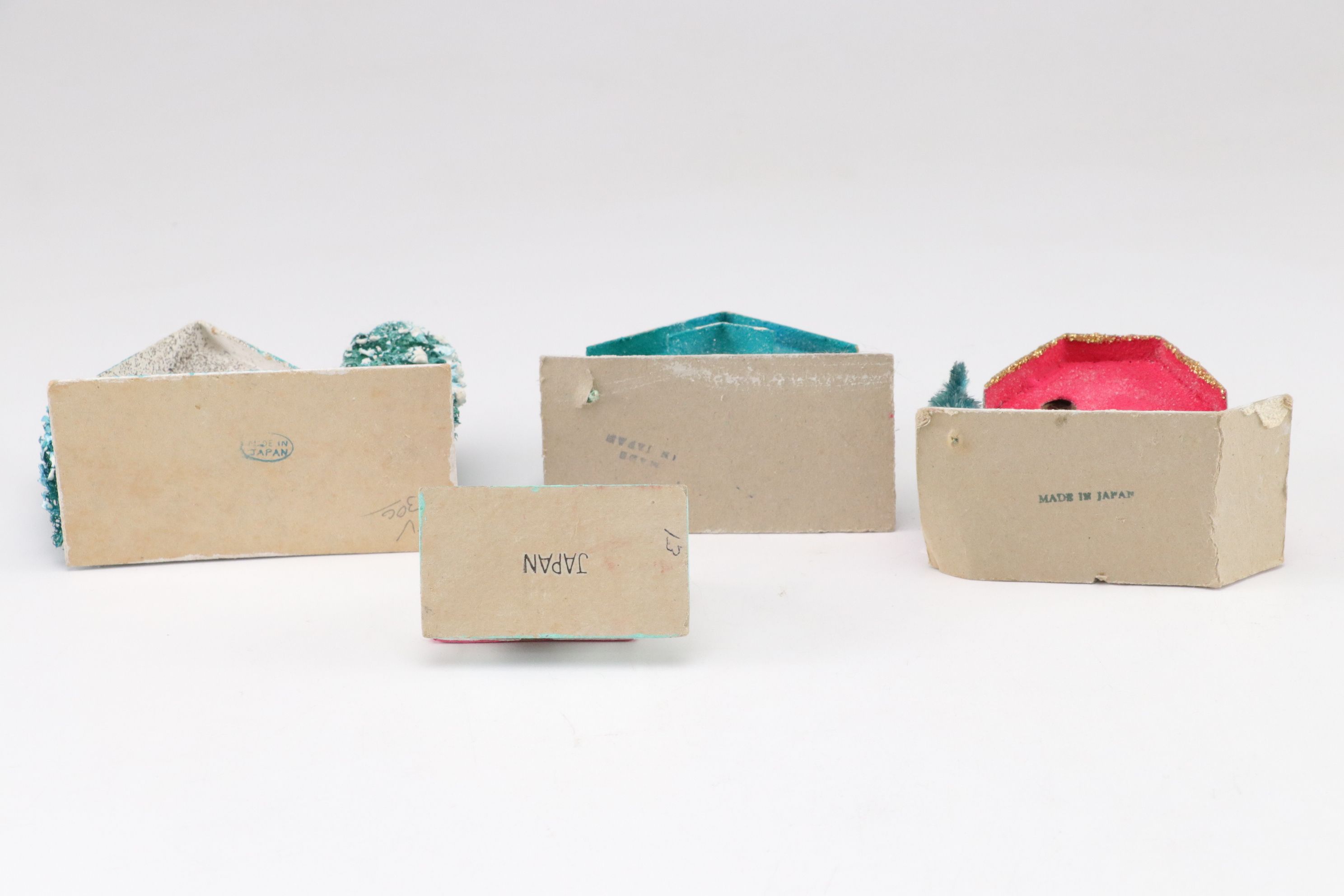 Japanese and Other Putz Christmas Village Houses, Mid-Late 20th C.