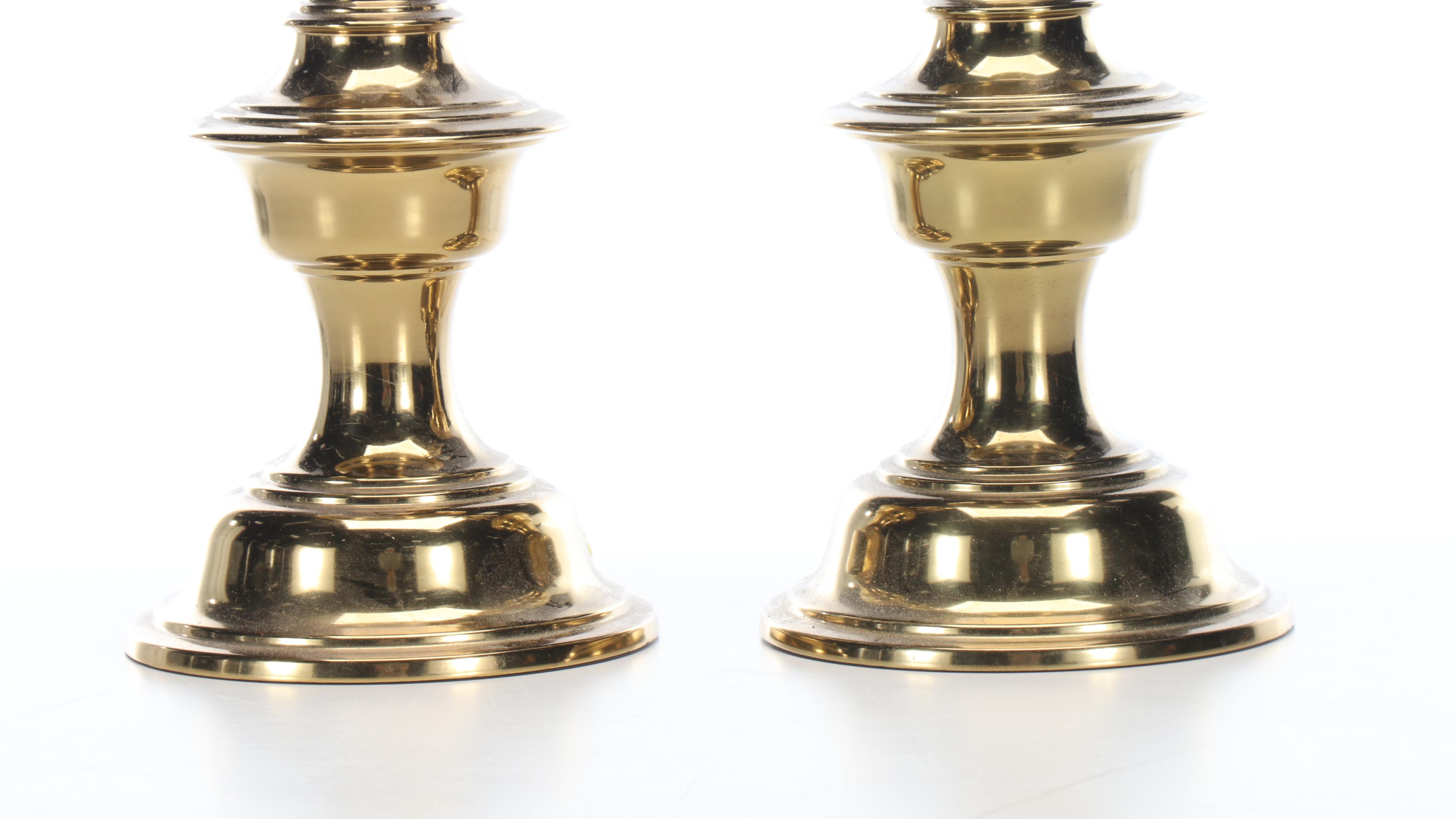 Pair of Lacquered Brass Table Lamps, 21st Century