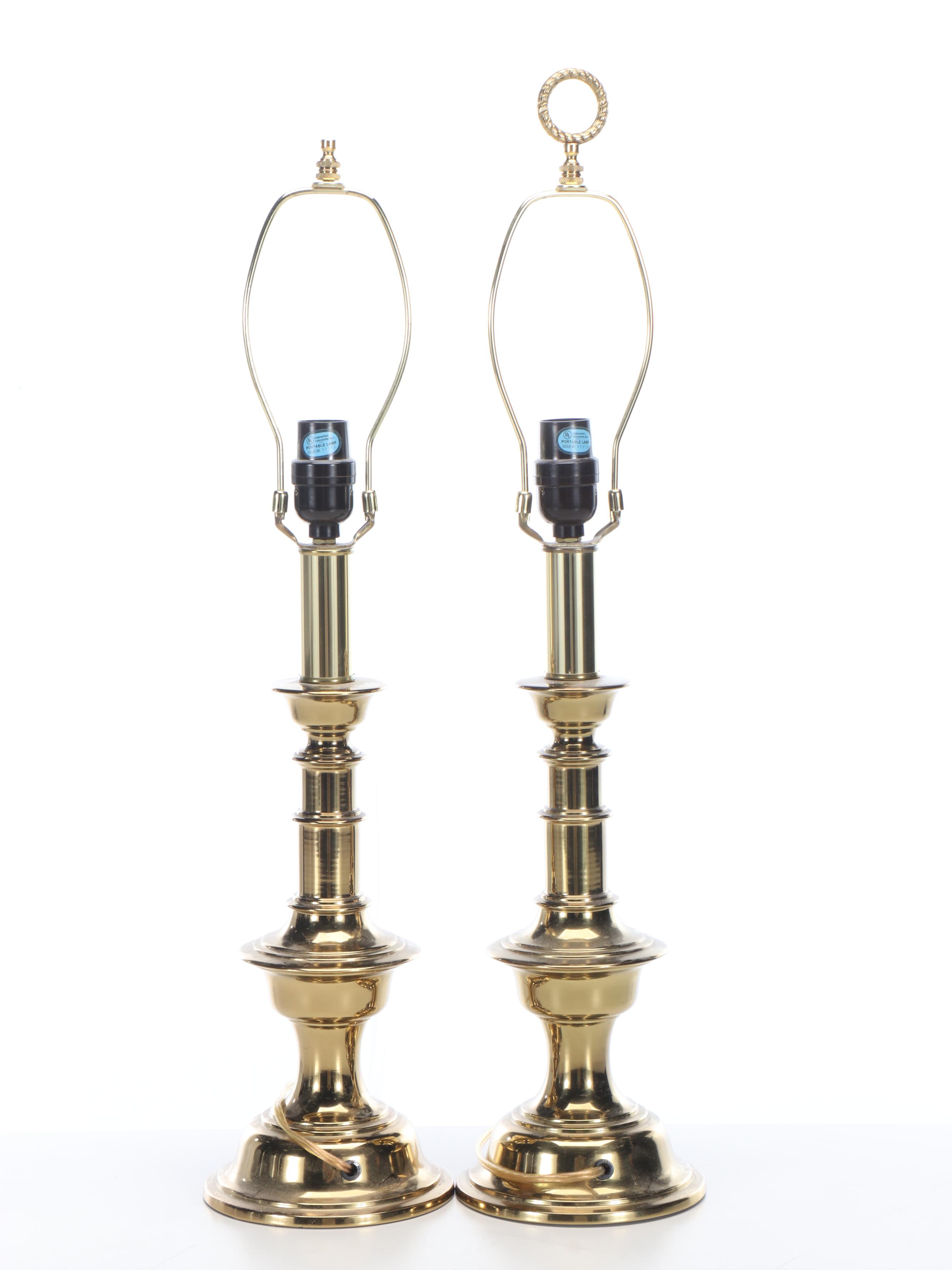 Pair of Lacquered Brass Table Lamps, 21st Century