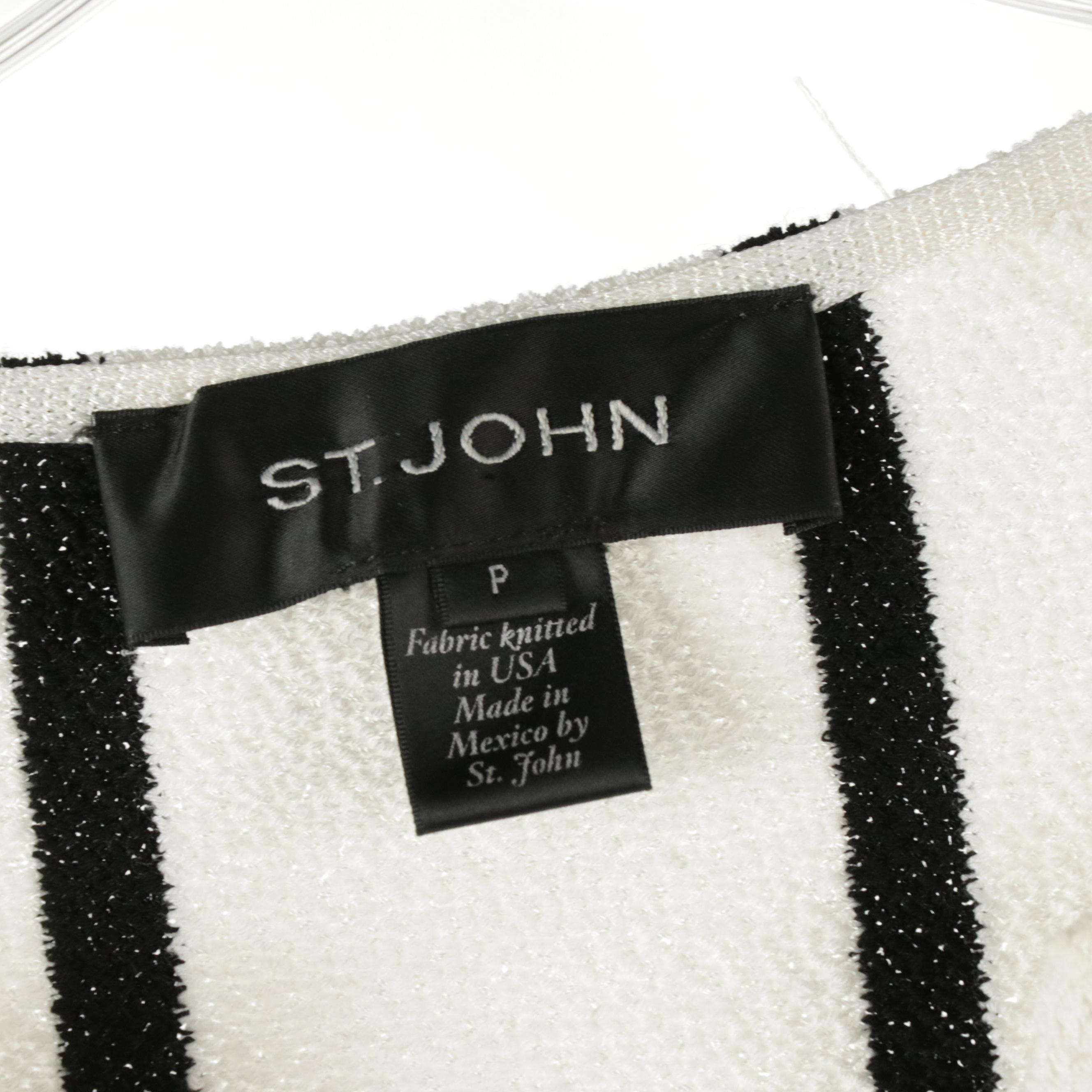 St. John Knit Button-Front Jacket, V-Neck Short Sleeve Dress, and Skirt Suit