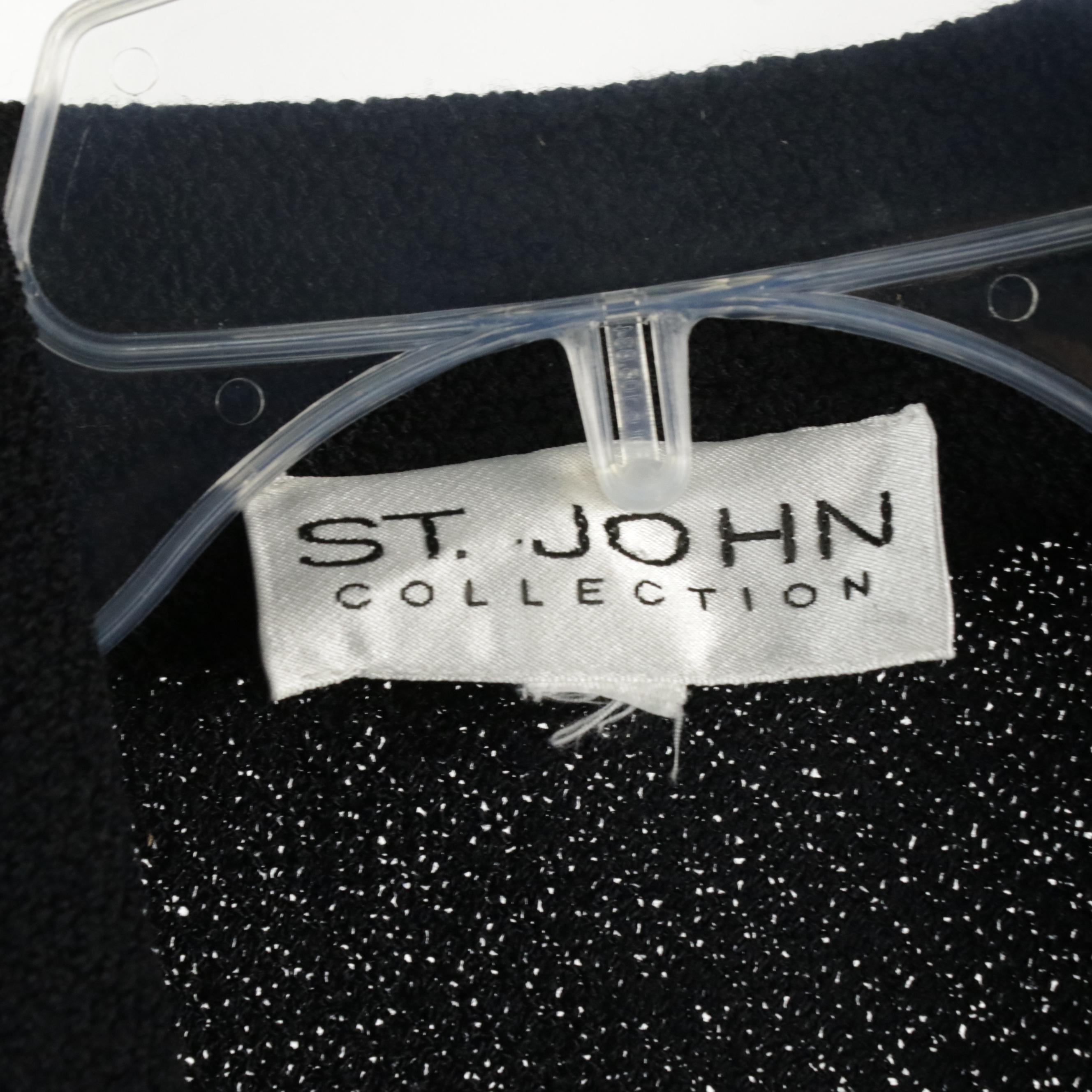 St. John Knit Button-Front Jacket, V-Neck Short Sleeve Dress, and Skirt Suit