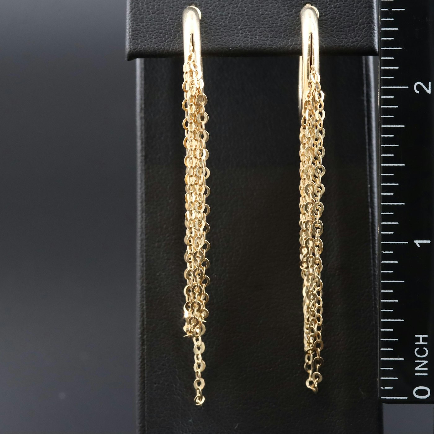 Italian 14K Tiered Chain Hoops | EBTH