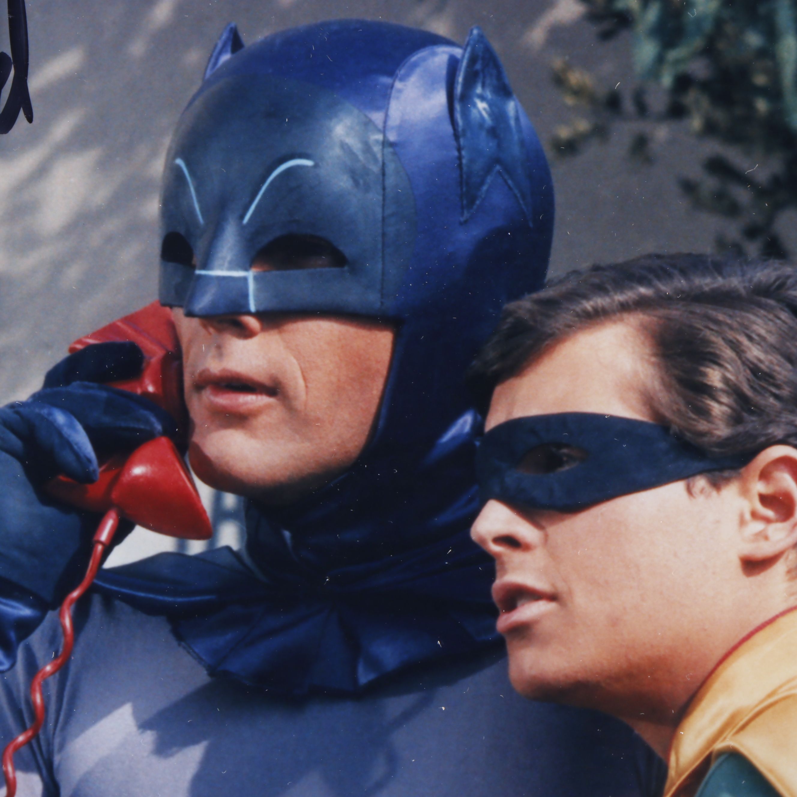 Burt Ward Signed “Batman and Robin” Print in Matted Frame, PSA