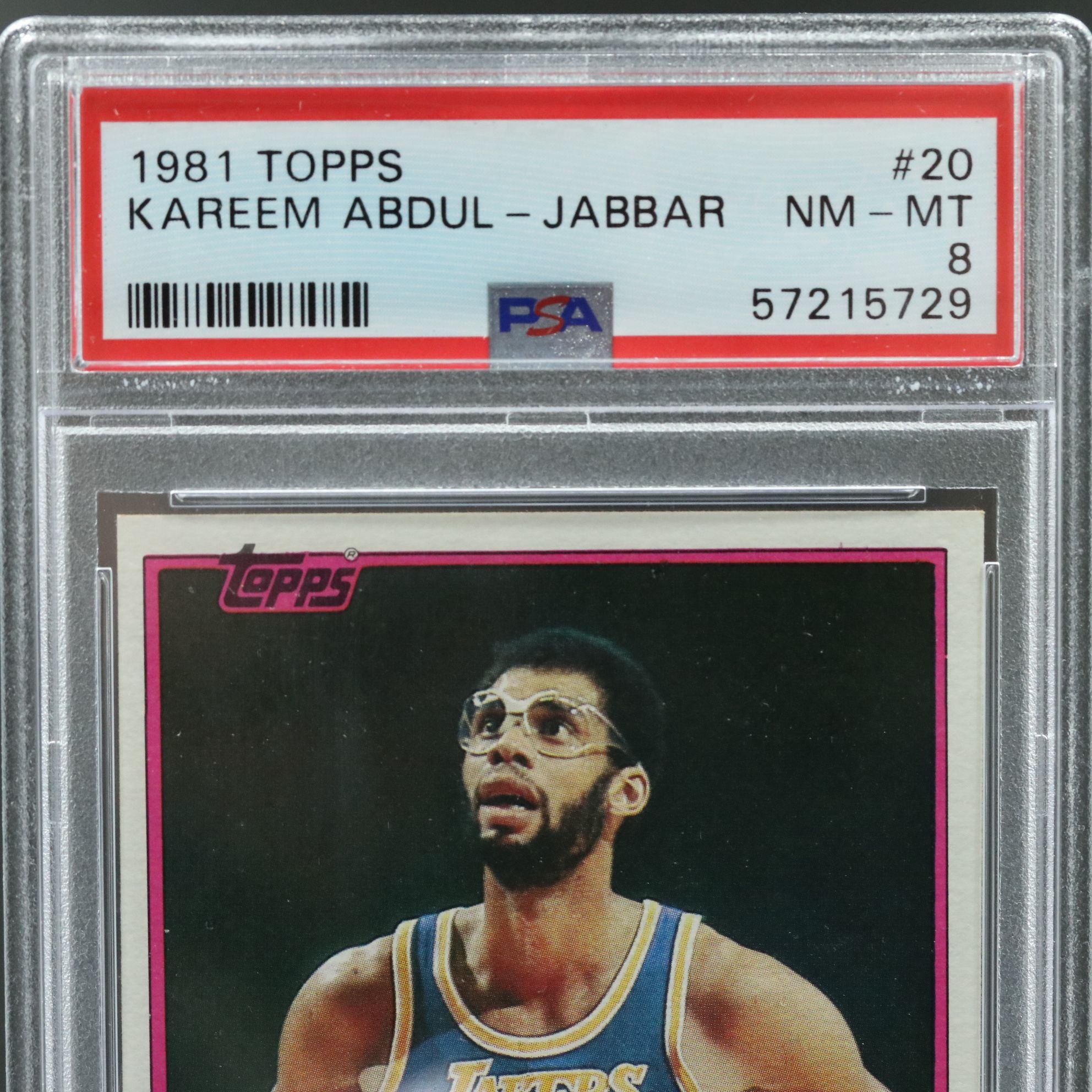 1981 Topps Kareem Abdul-Jabbar Los Angeles Lakers Basketball Card Graded PSA 8
