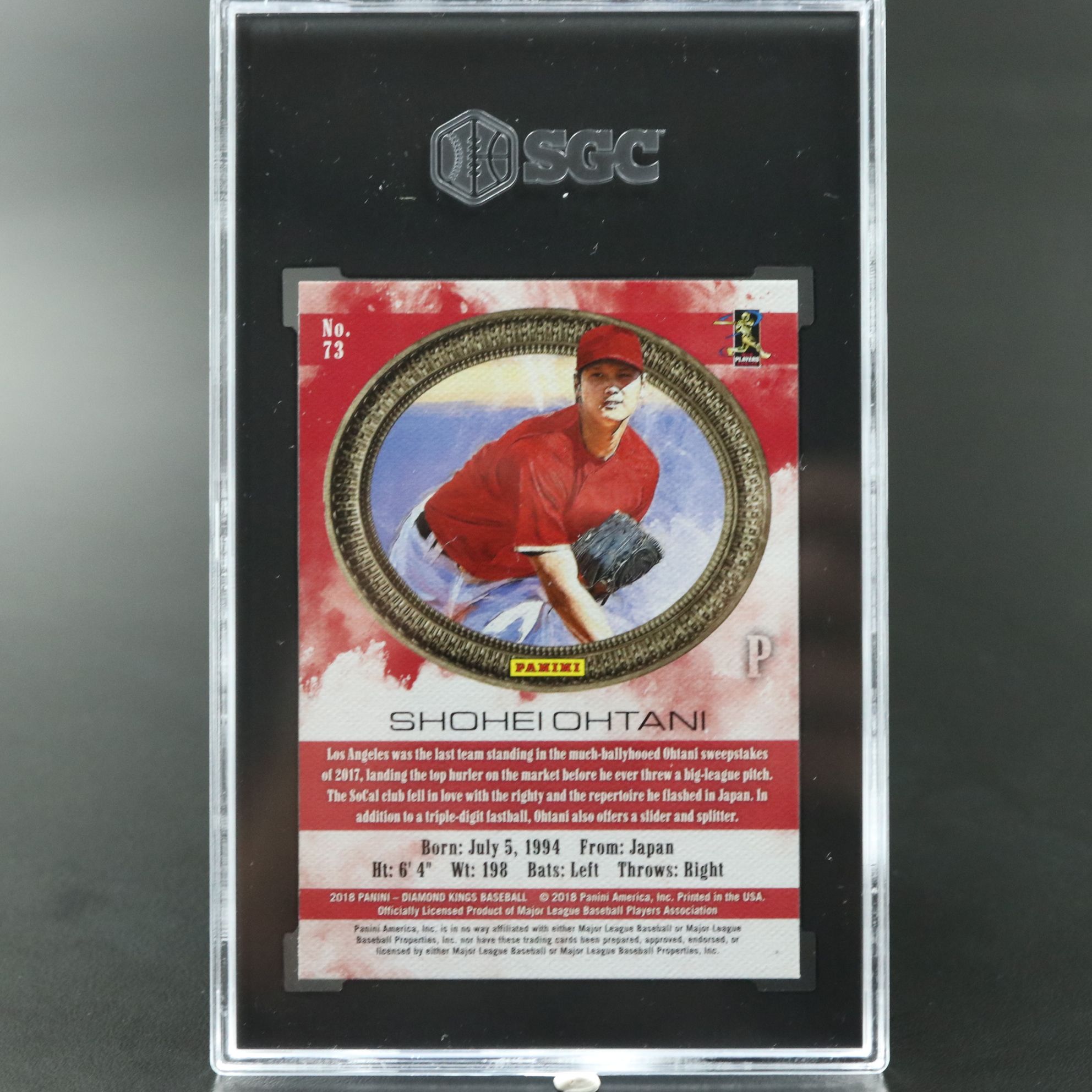 2018 Diamond Kings Shohei Ohtani Rookie Baseball Card Graded SGC 10