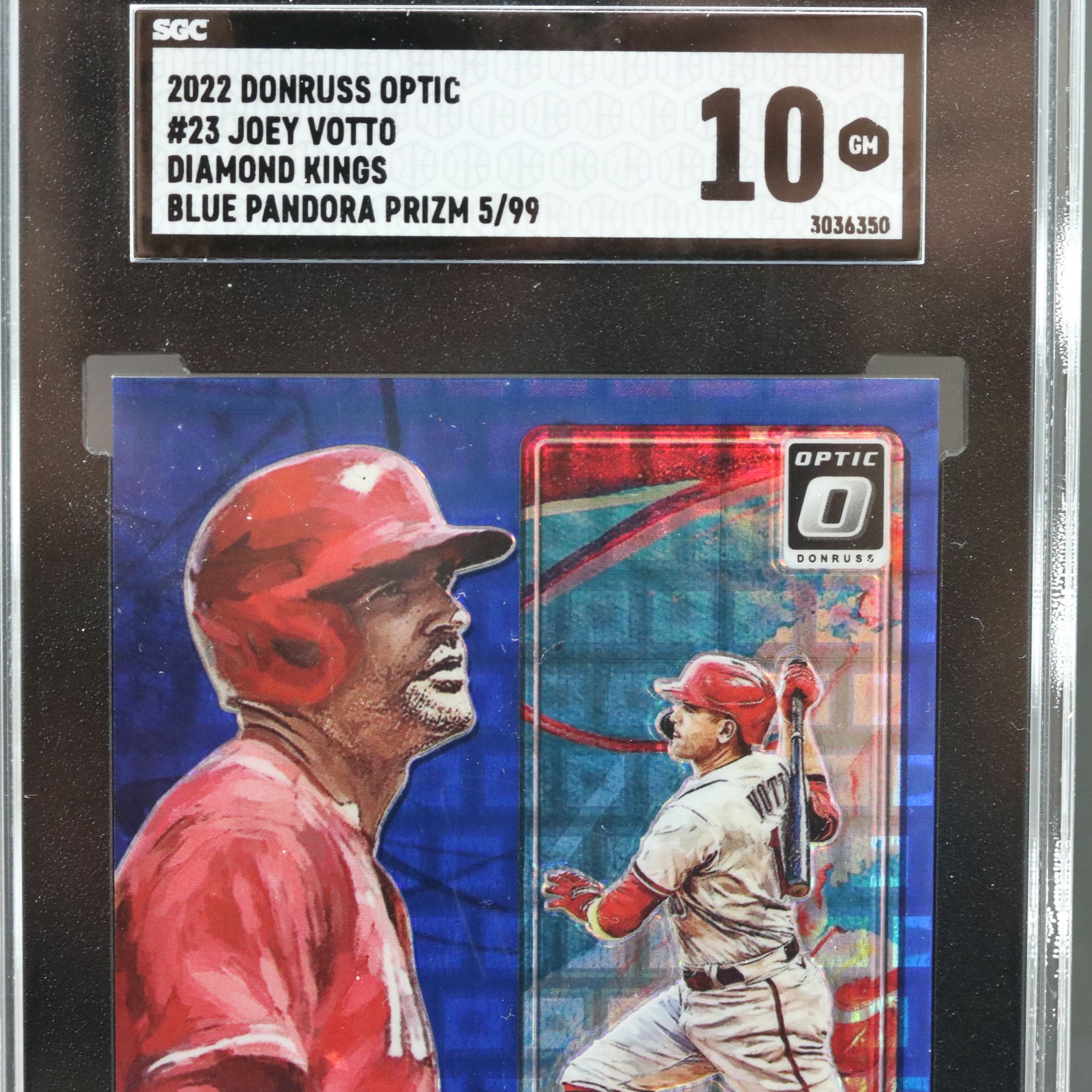 2022 Donruss Optic Joey Votto Diamond Kings Blue Prizm No. 05/99 Graded SGC 10