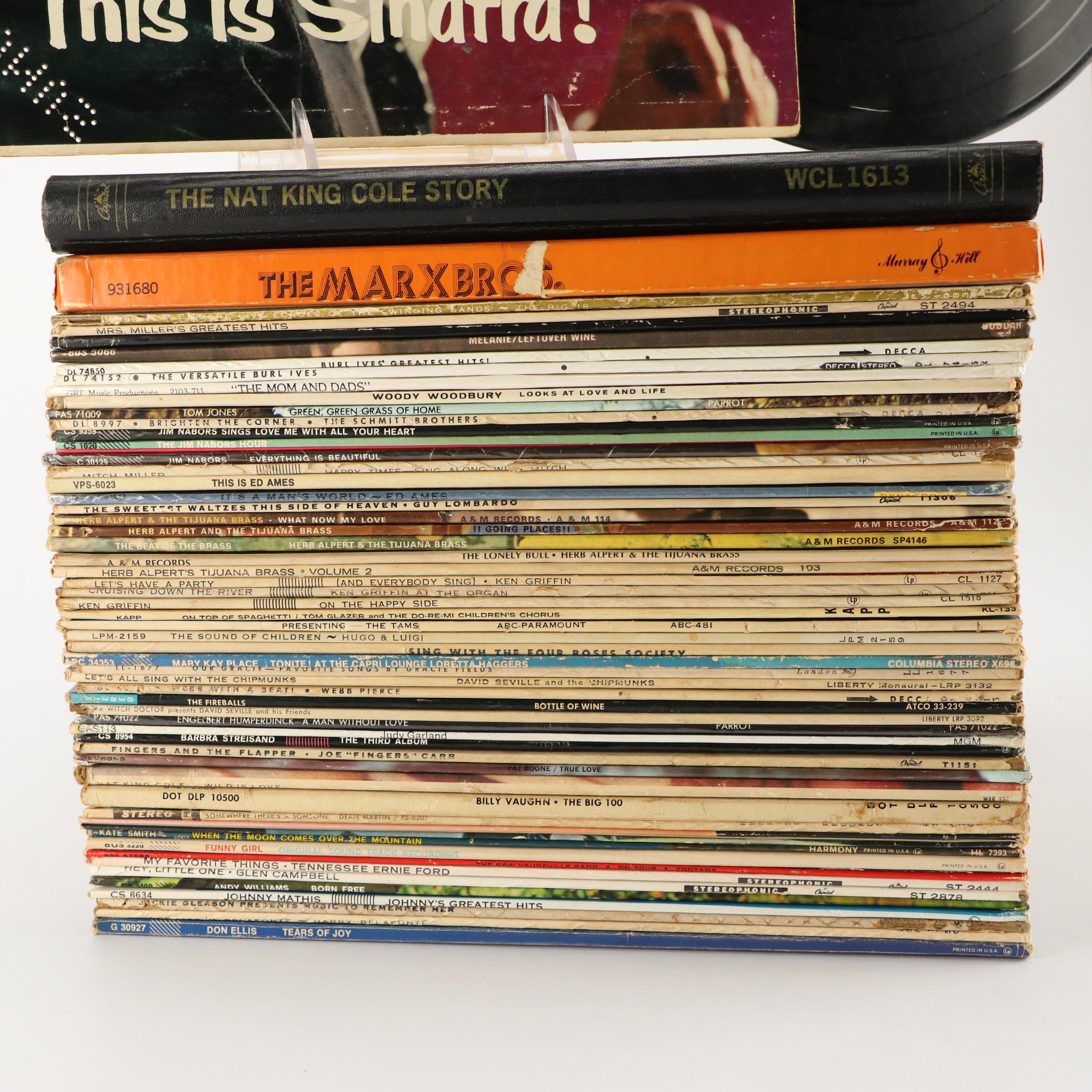 Frank Sinatra, Nat King Cole and More Vinyl Records, Mid-20th Century