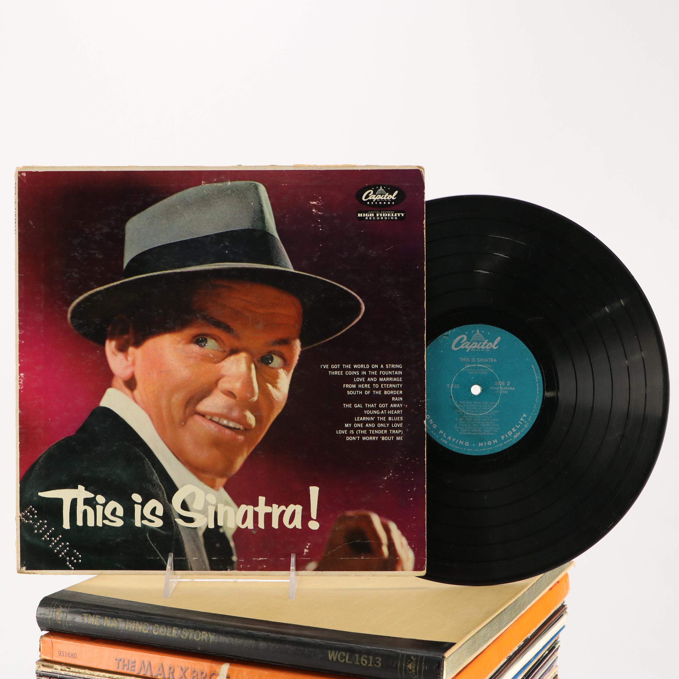 Frank Sinatra, Nat King Cole and More Vinyl Records, Mid-20th Century