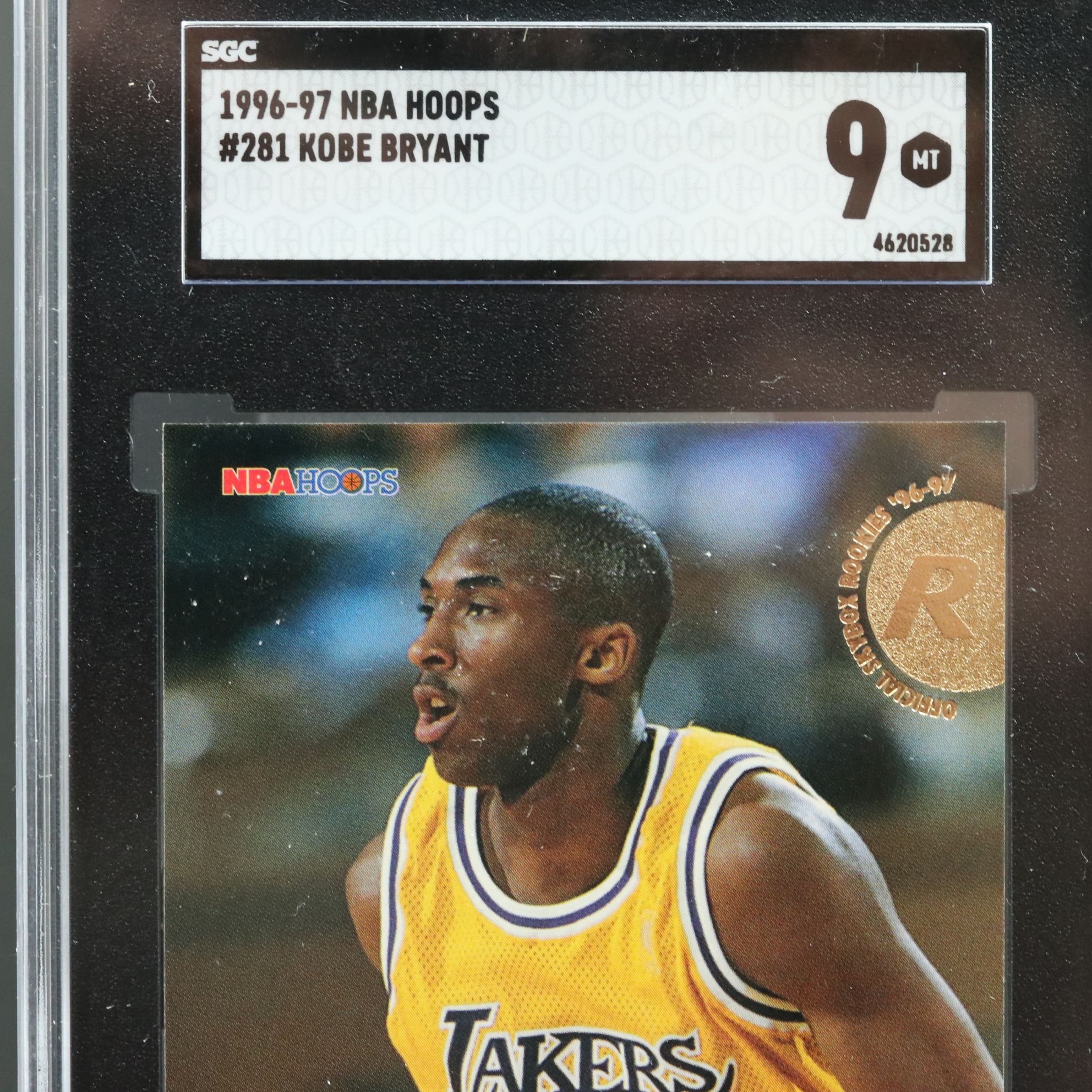 1996-97 NBA Hoops Kobe Bryant Los Angeles Lakers Rookie Card Graded SGC 9