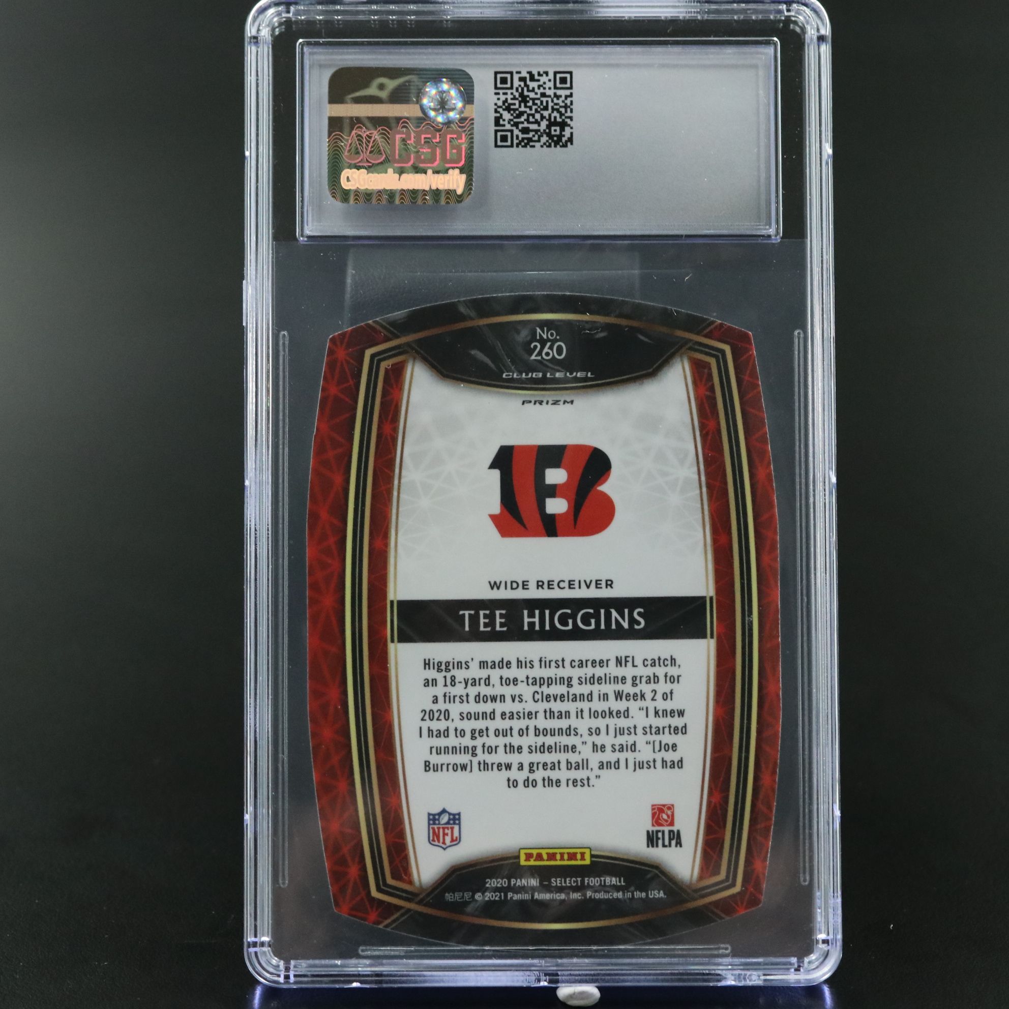 2020 Select Tee Higgins Neon Green Die-Cut Rookie Baseball Card Graded CSG 10