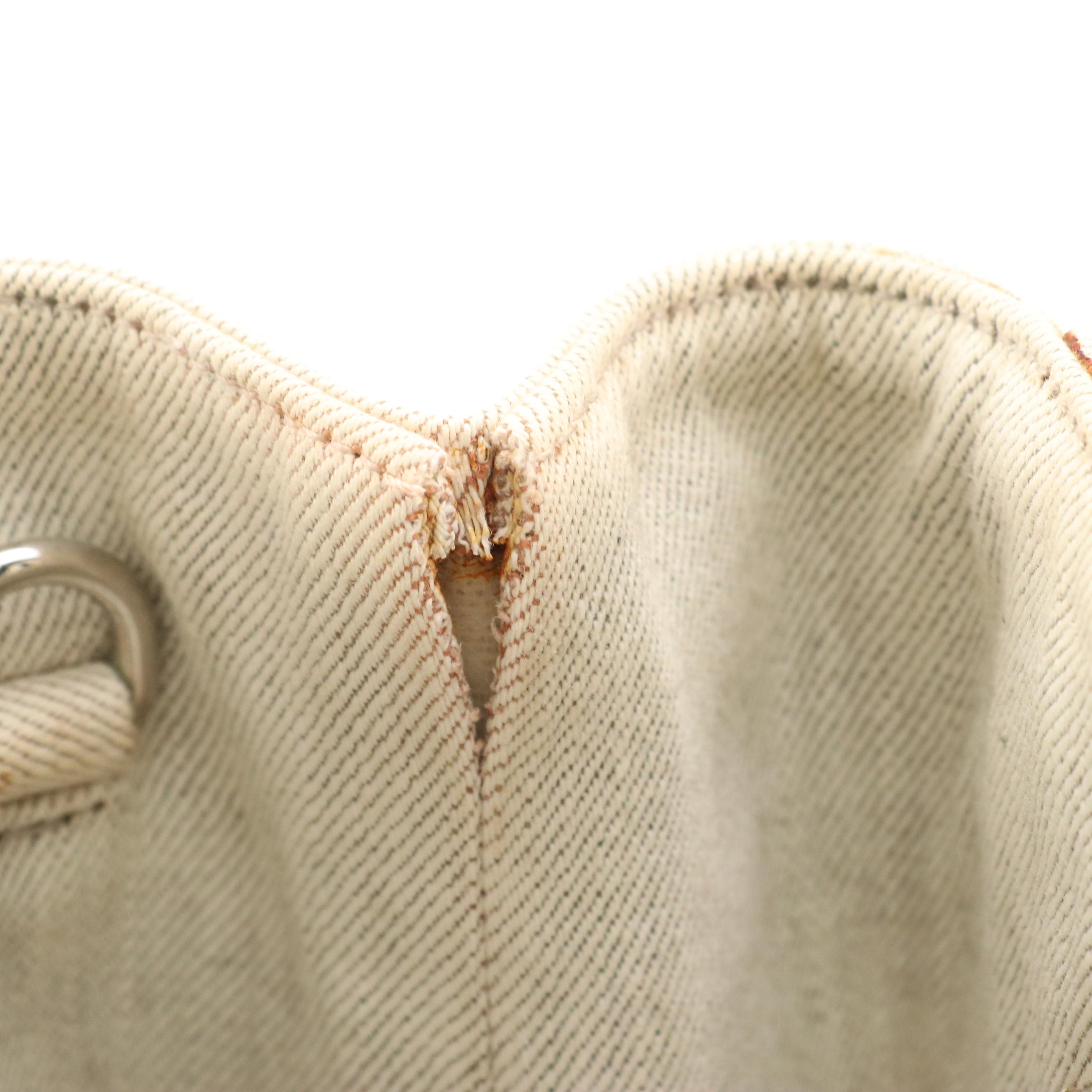 Prada Bijoux Embellished Canapa Tote in Faded Grey Canvas