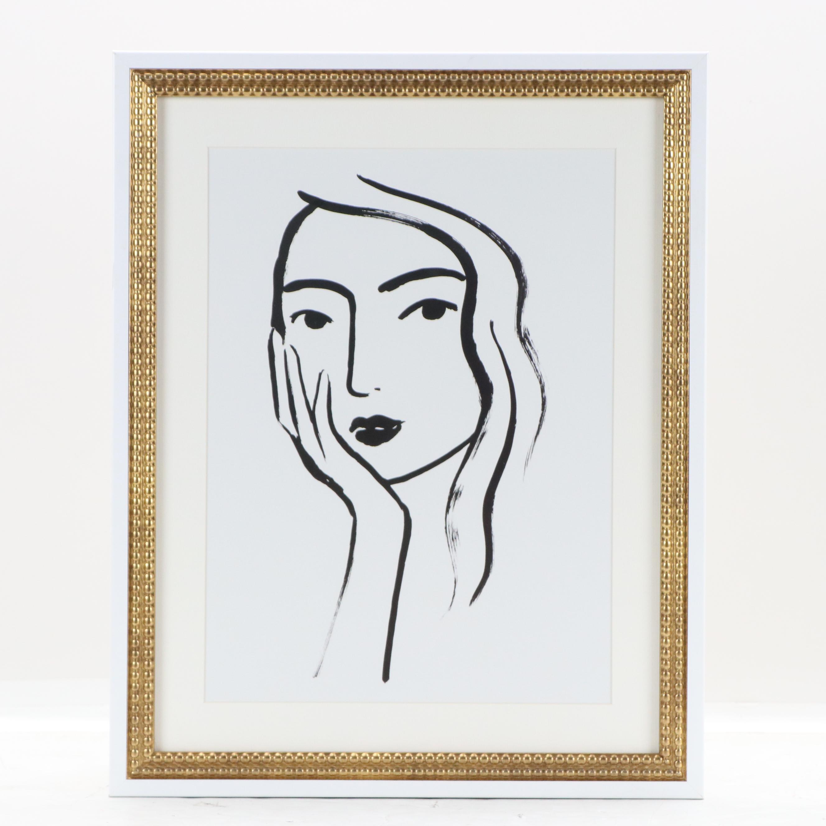 Offset Lithograph After Victoria Borges of Woman and Giclée of Lotus