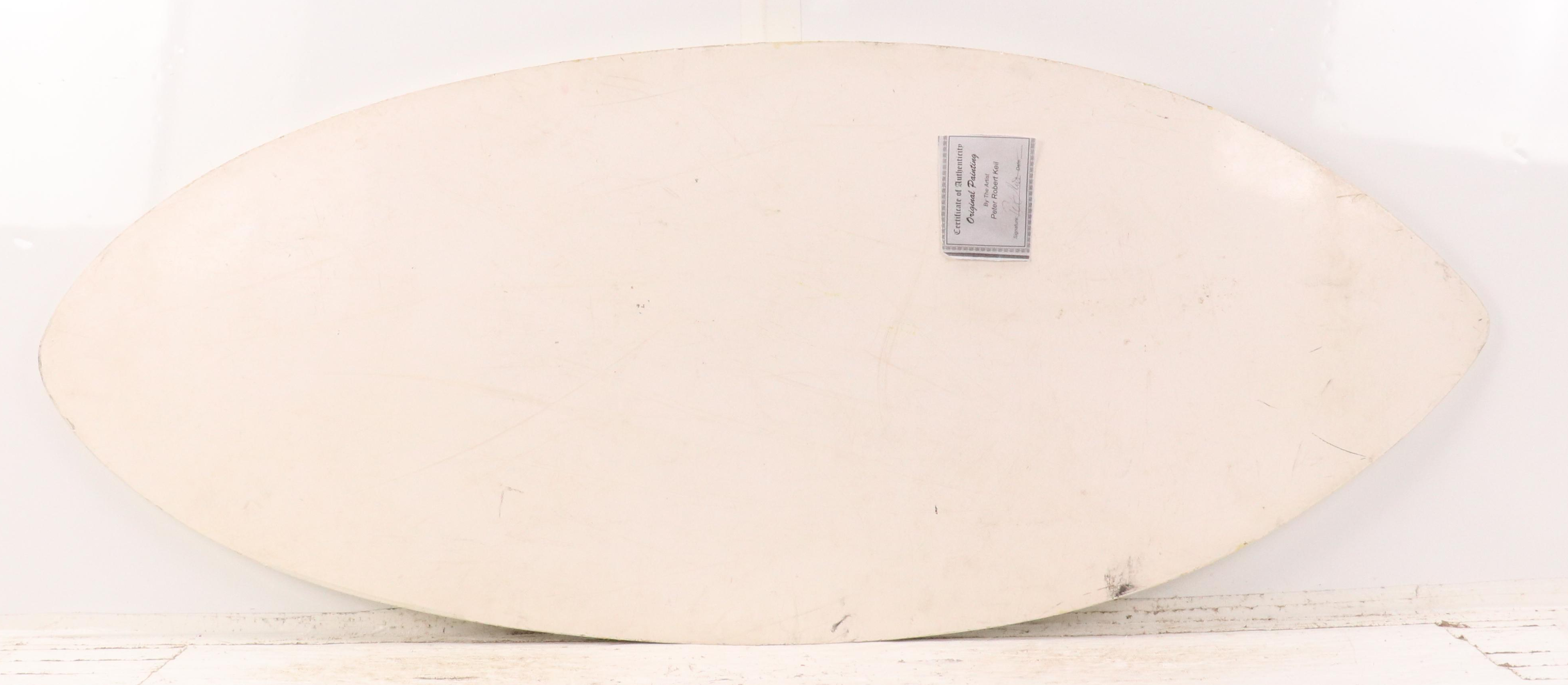 Peter Keil Acrylic on Skimboard Painting of Three Faces